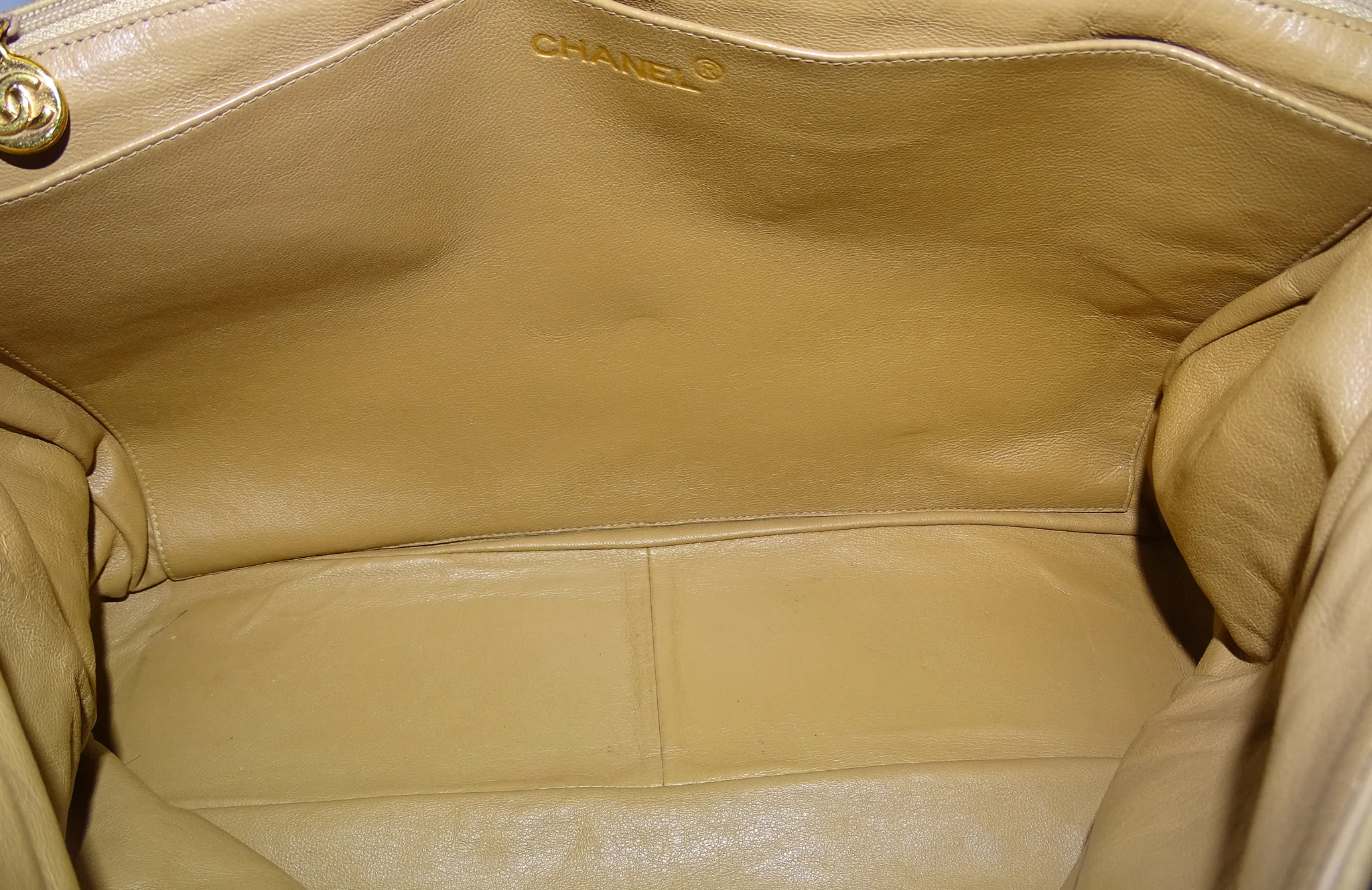 Chanel Vintage Dark Beige Lambskin Maxi Single Flap 1994/96 - Image 15