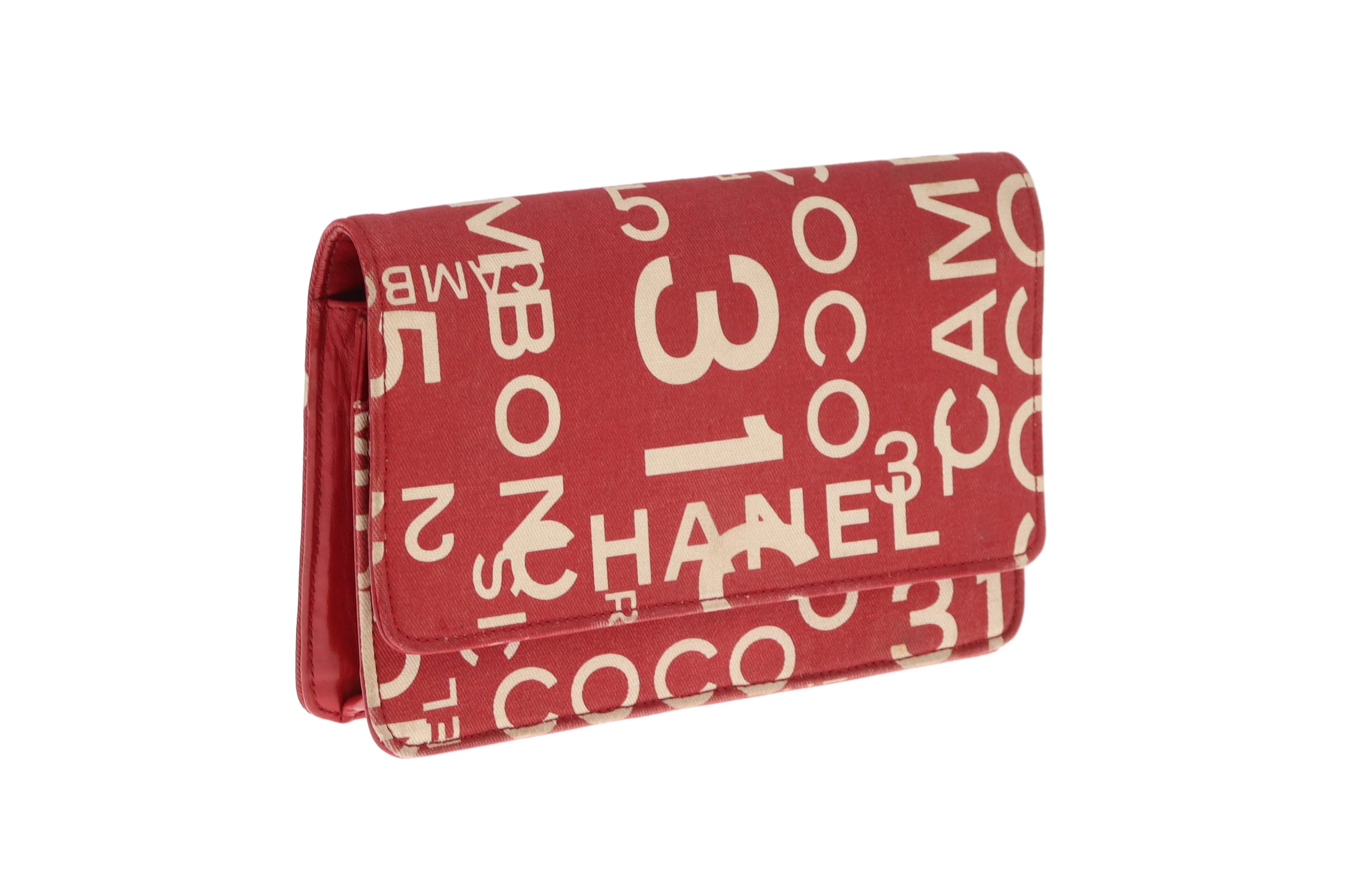 Chanel Wallet On Chain 31 Rue Cambon Red Canvas & Leather 2002/03 - Image 5