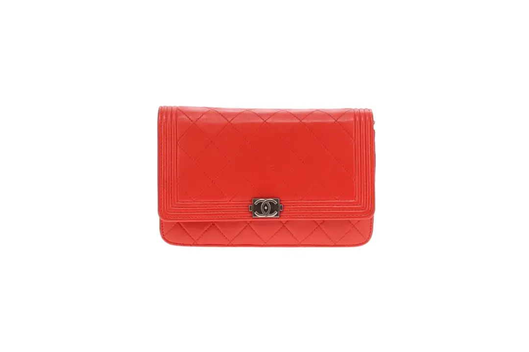 Chanel Wallet on Chain Boy Red 2014/15 - Image 5