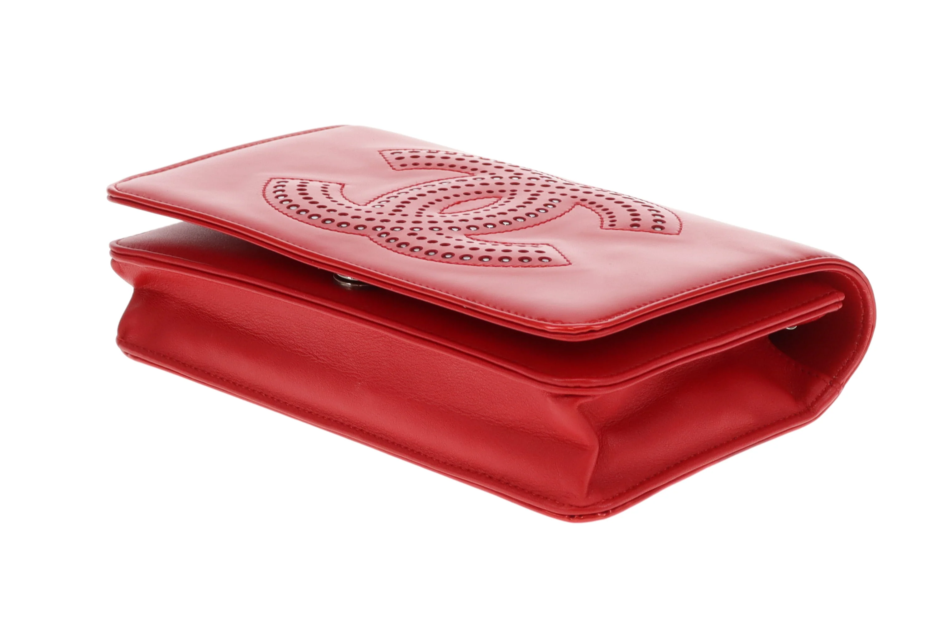 Chanel Wallet On Chain Strass CC Red Patent Leather 2009 - Image 12