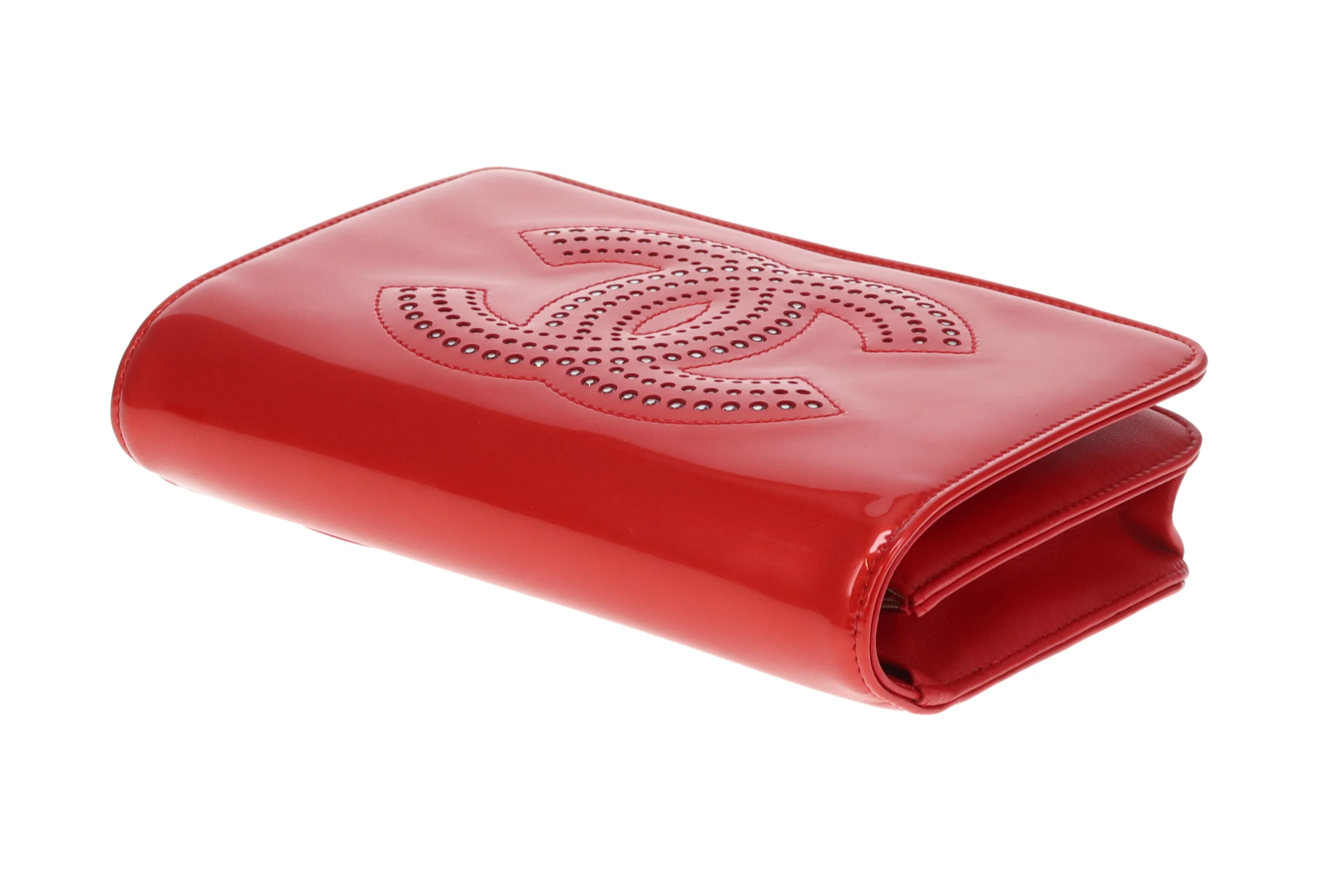 Chanel Wallet On Chain Strass CC Red Patent Leather 2009 - Image 14