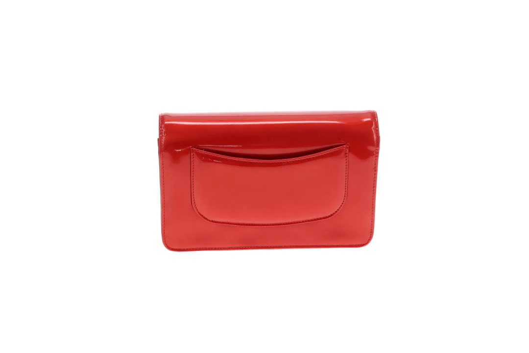 Chanel Wallet On Chain Strass CC Red Patent Leather 2009 - Image 8