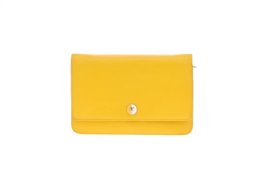 Chanel Wallet On Chain Timeless Caviar Yellow - Image 3
