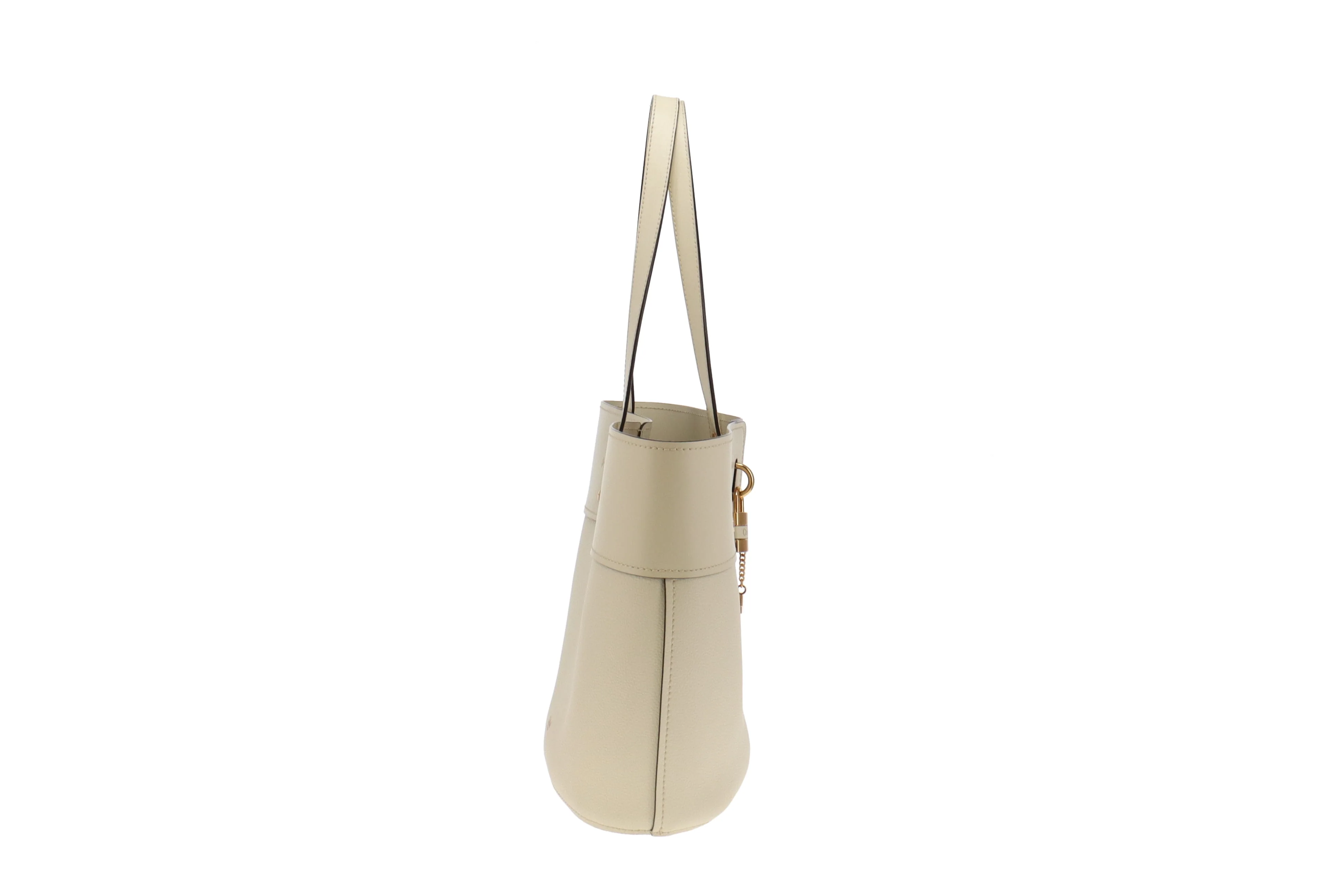 Chloe Cream Smooth and Grained Leather Medium Aby Tote - Image 5