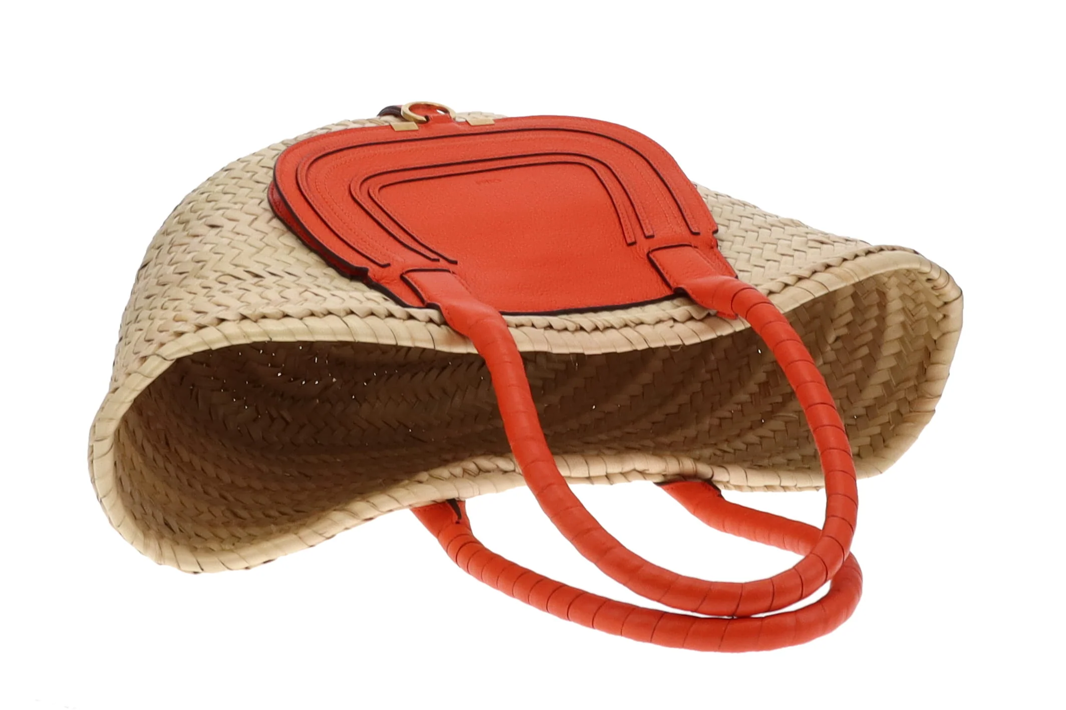 Chloe Marcie Basket Bag Medium Rusted Orange - Image 8