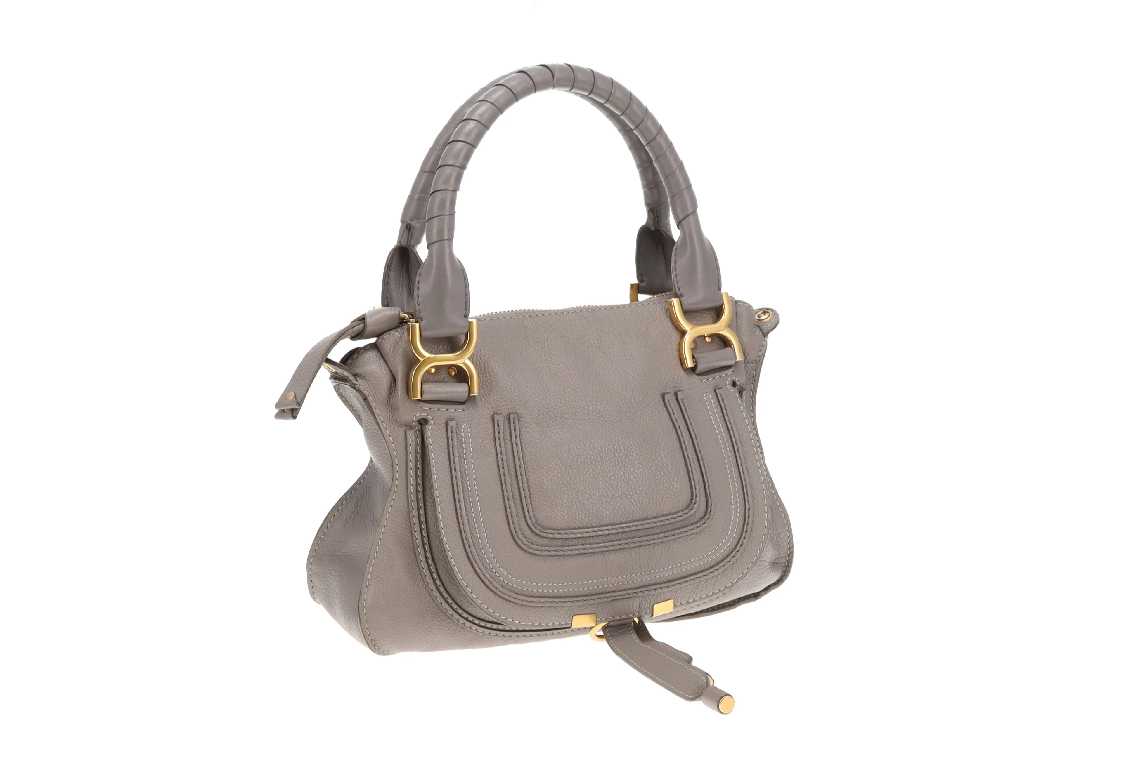 Chloe Marcie Grey Leather GHW with Strap - Image 3