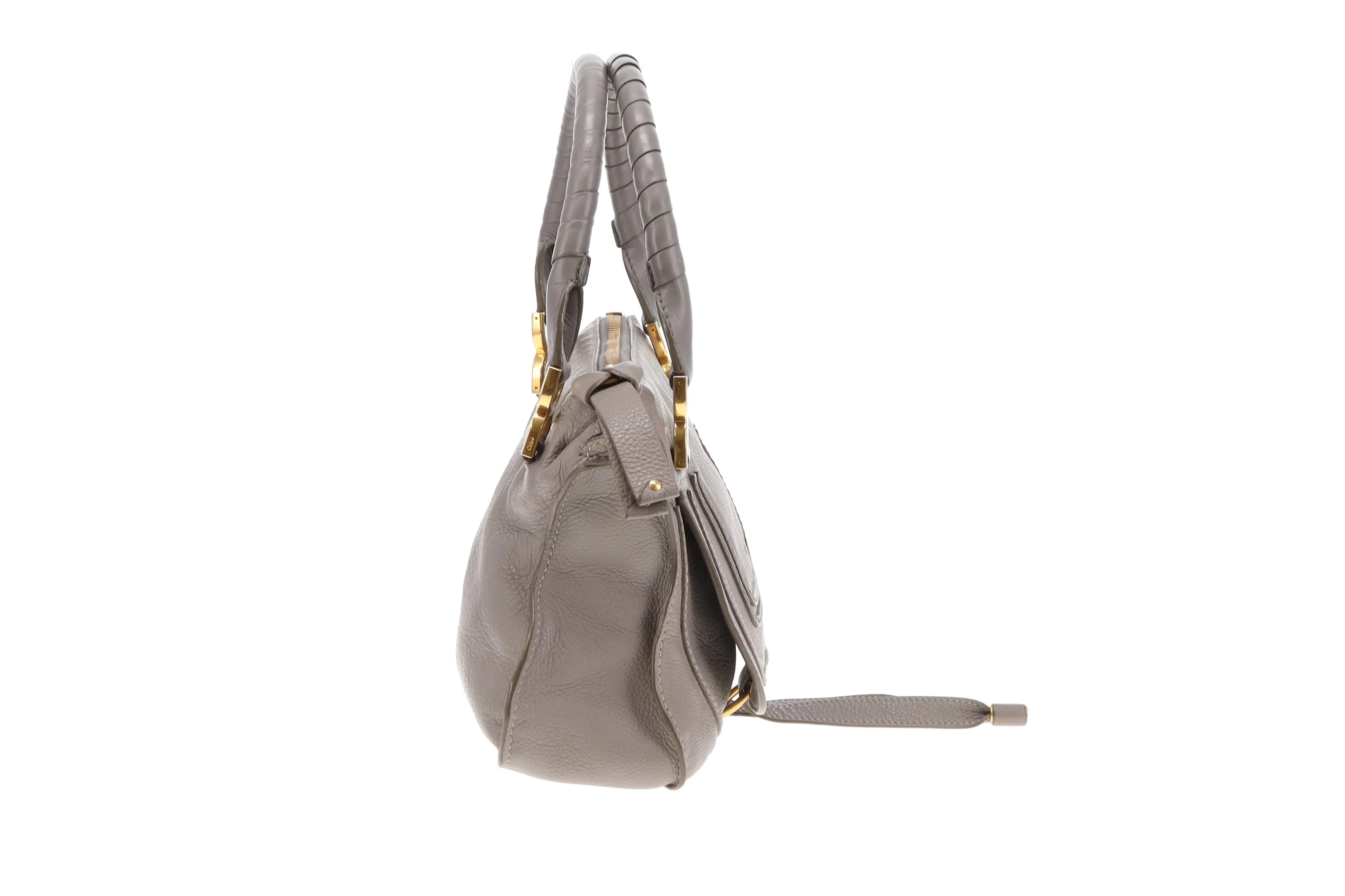 Chloe Marcie Grey Leather GHW with Strap - Image 4