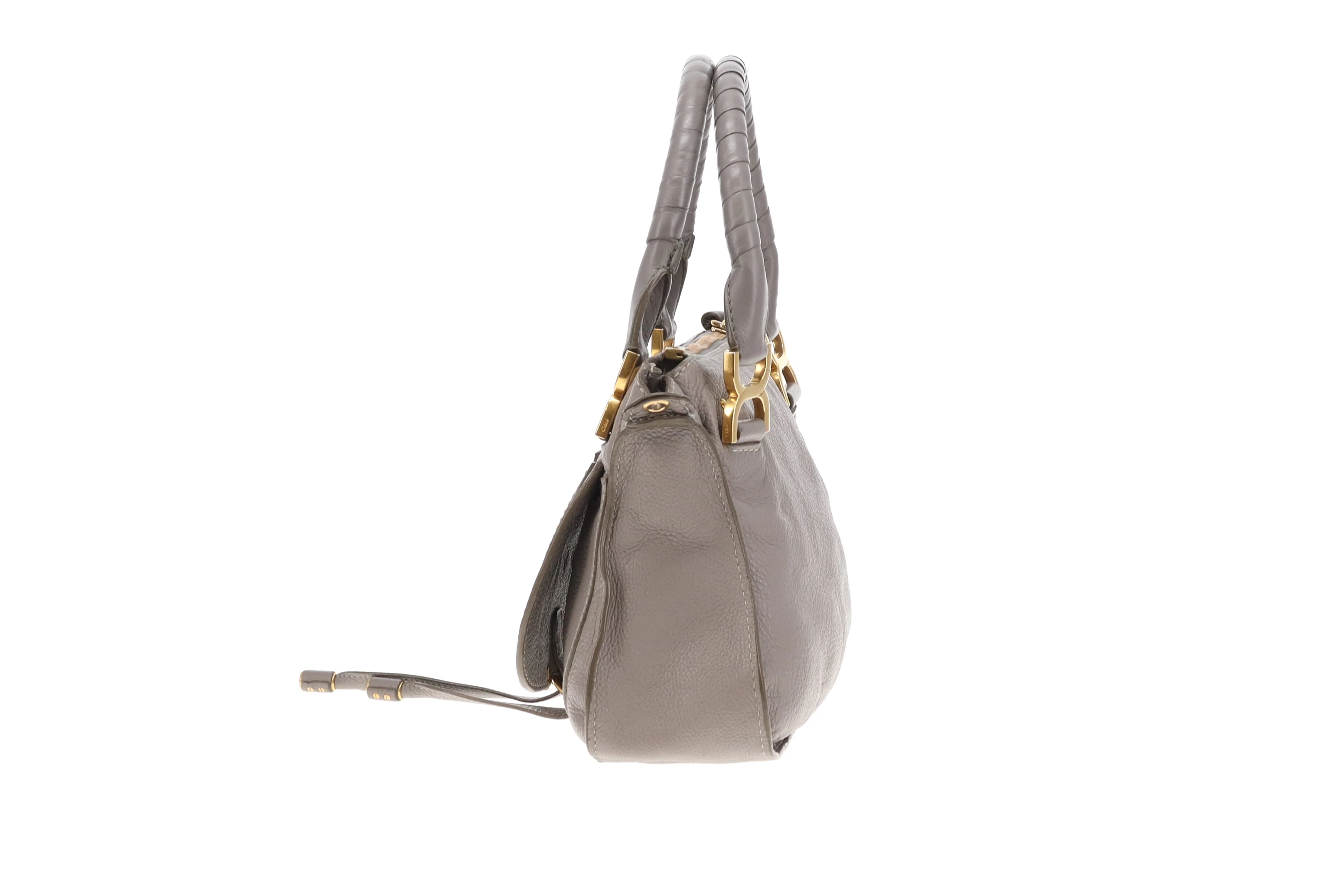 Chloe Marcie Grey Leather GHW with Strap - Image 6