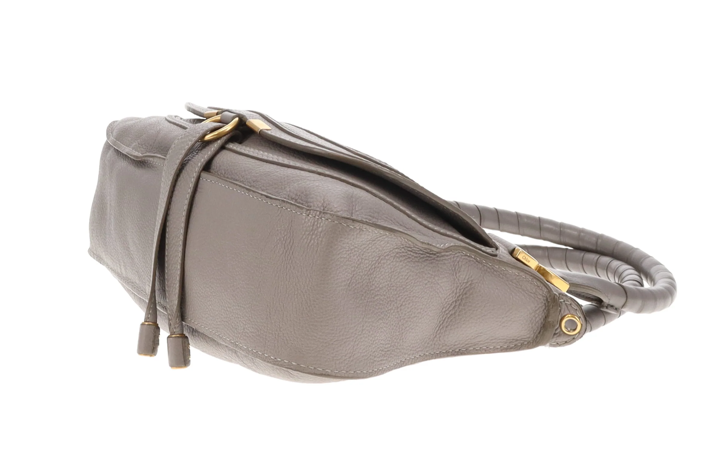 Chloe Marcie Grey Leather GHW with Strap - Image 9