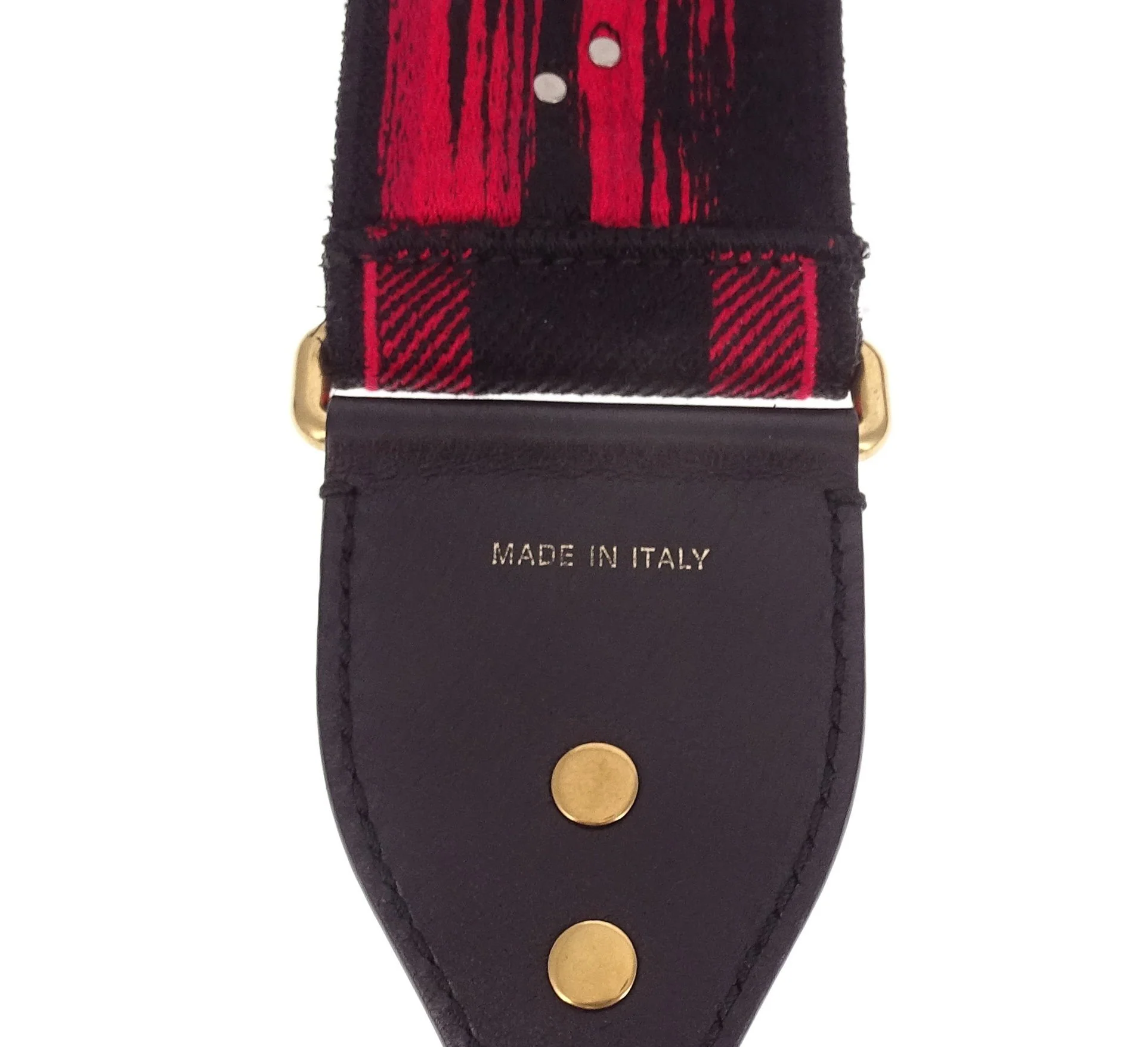 Christian Dior Red/Black Plaid Studded Canvas Shoulder Strap - Image 7