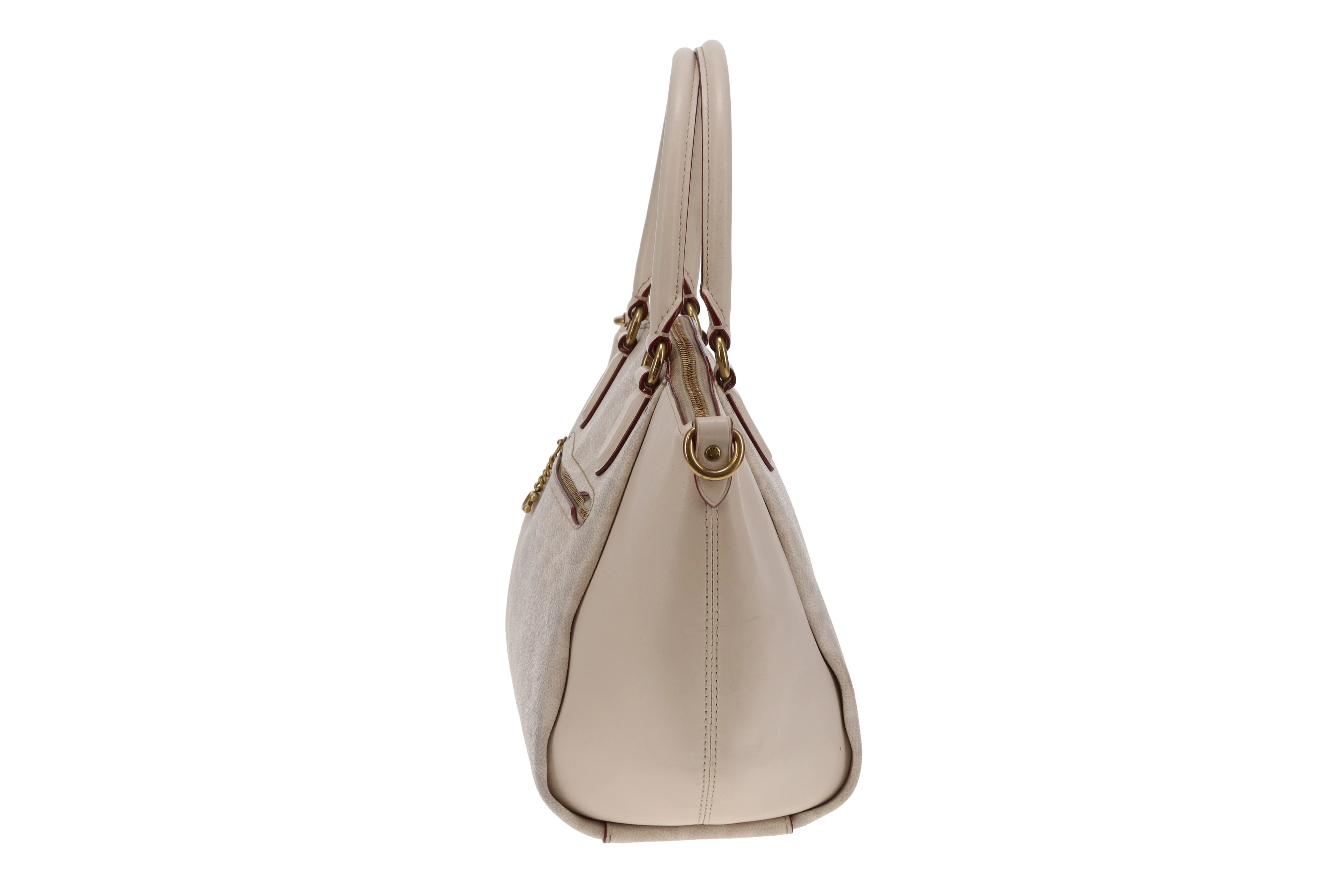 Coach Elise Satchel Cream Signature Canvas and Leather - Image 8