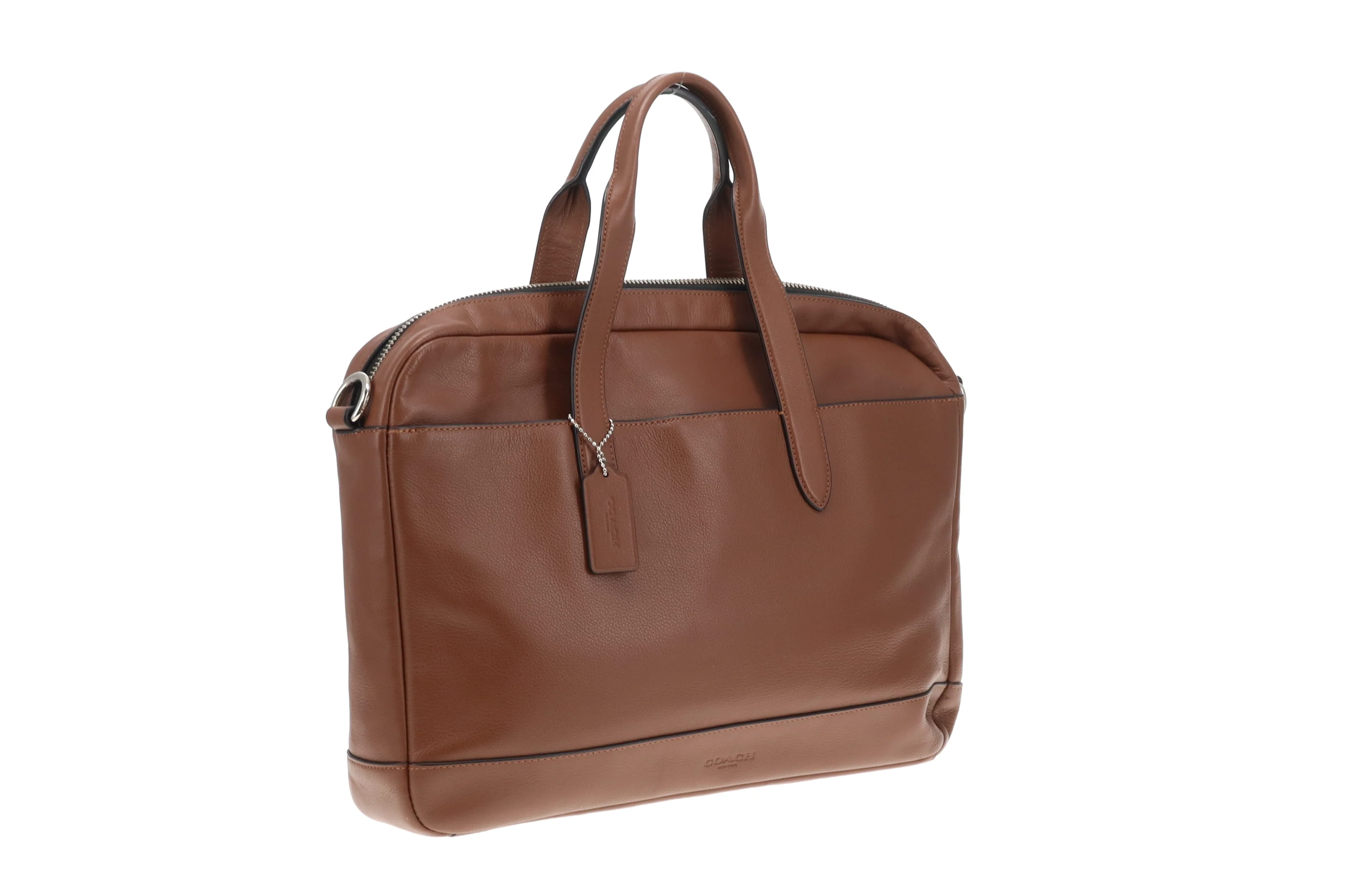 Coach Laptop Bag Brown Leather with Strap - Image 5