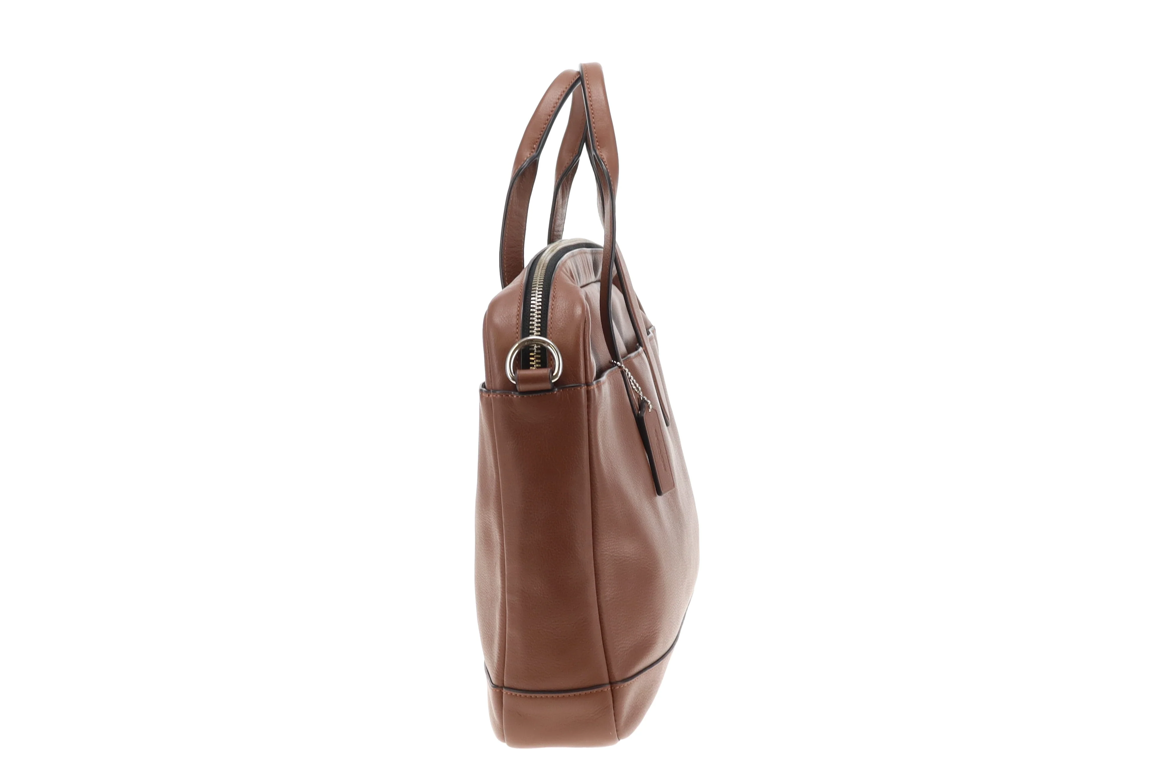 Coach Laptop Bag Brown Leather with Strap - Image 6