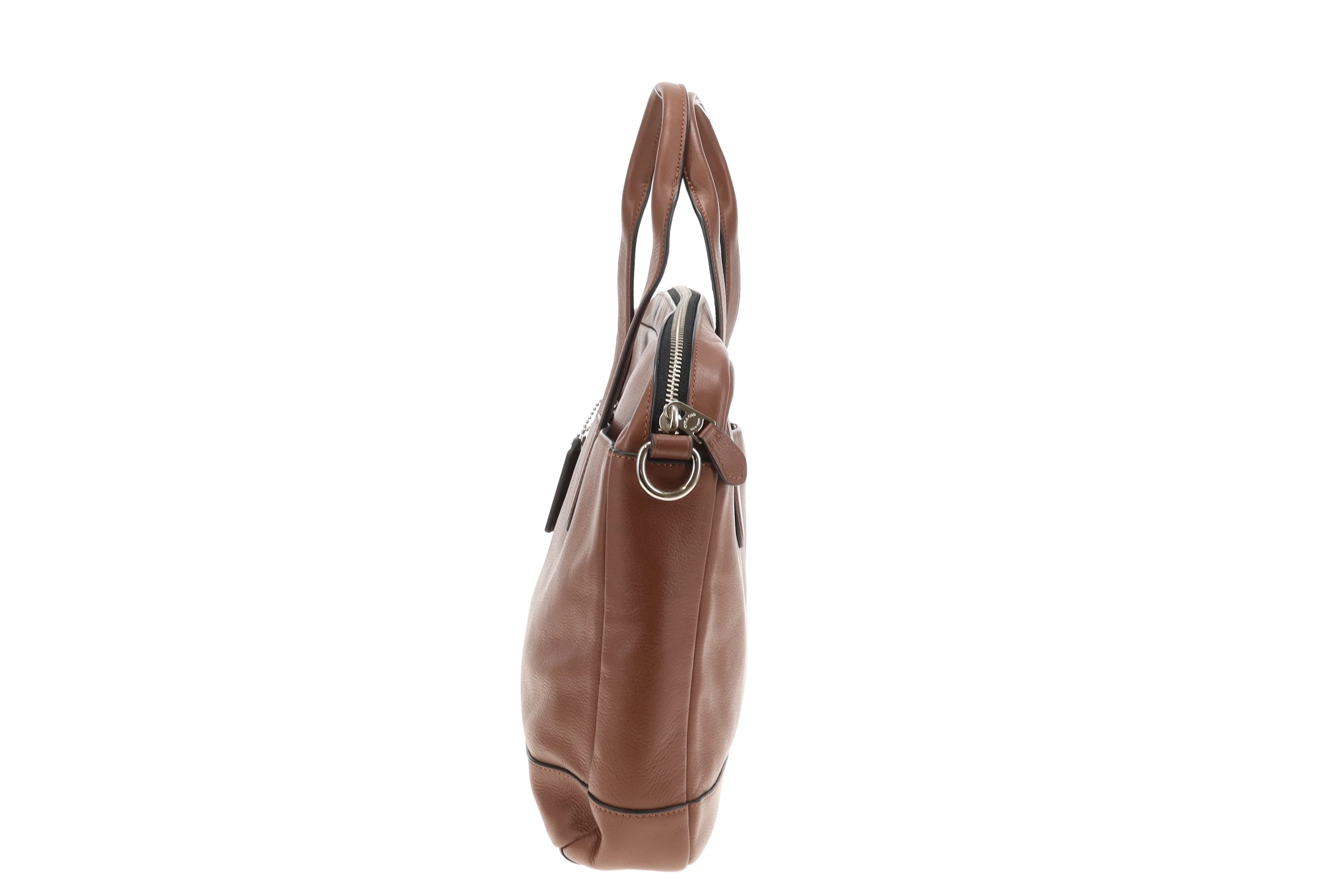 Coach Laptop Bag Brown Leather with Strap - Image 8