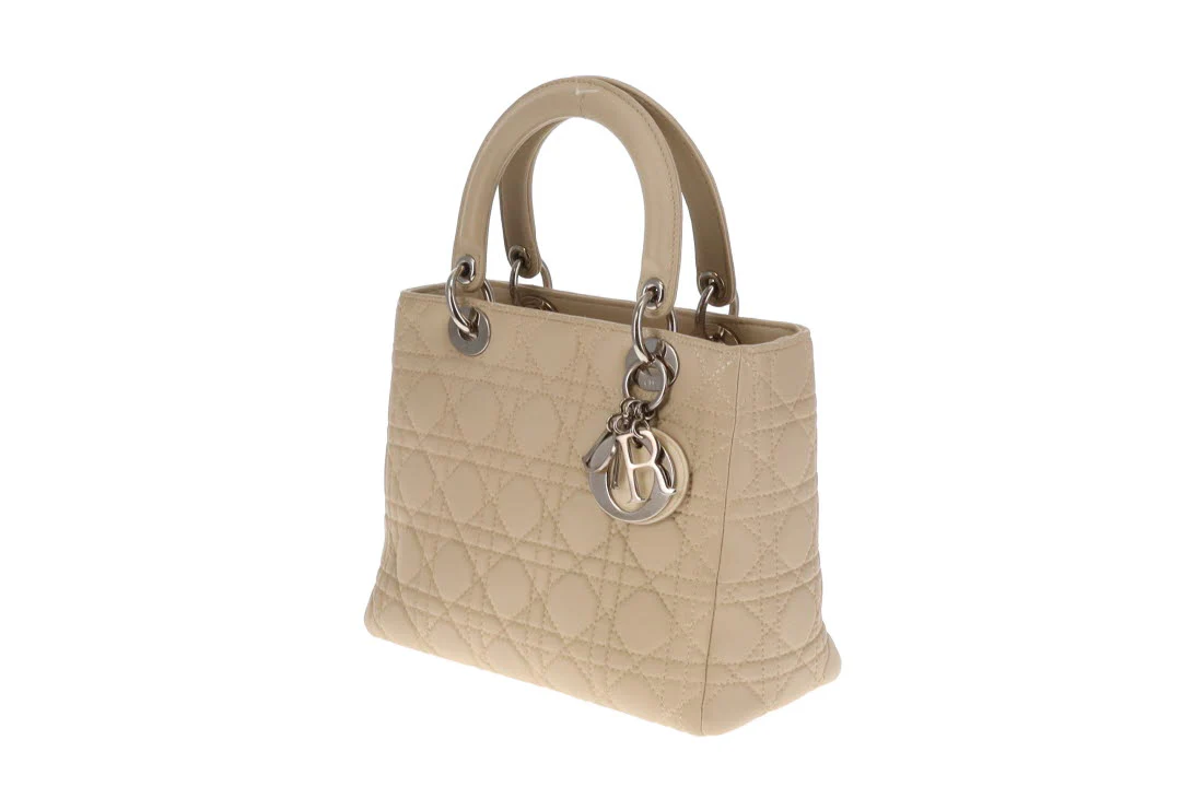 Dior Lady Dior Beige Cannage Calfskin Medium With Strap 2007 - Image 10