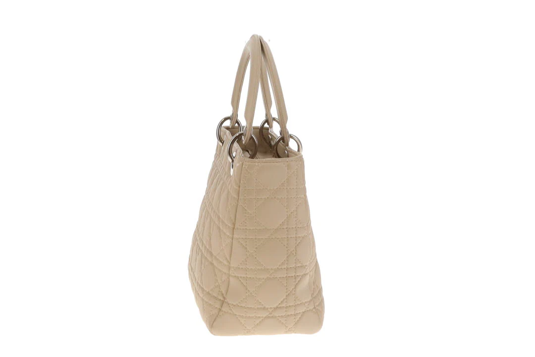 Dior Lady Dior Beige Cannage Calfskin Medium With Strap 2007 - Image 6