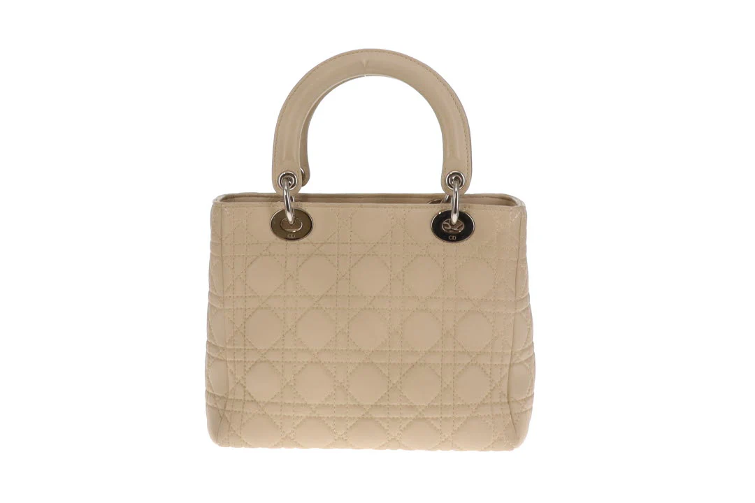 Dior Lady Dior Beige Cannage Calfskin Medium With Strap 2007 - Image 7