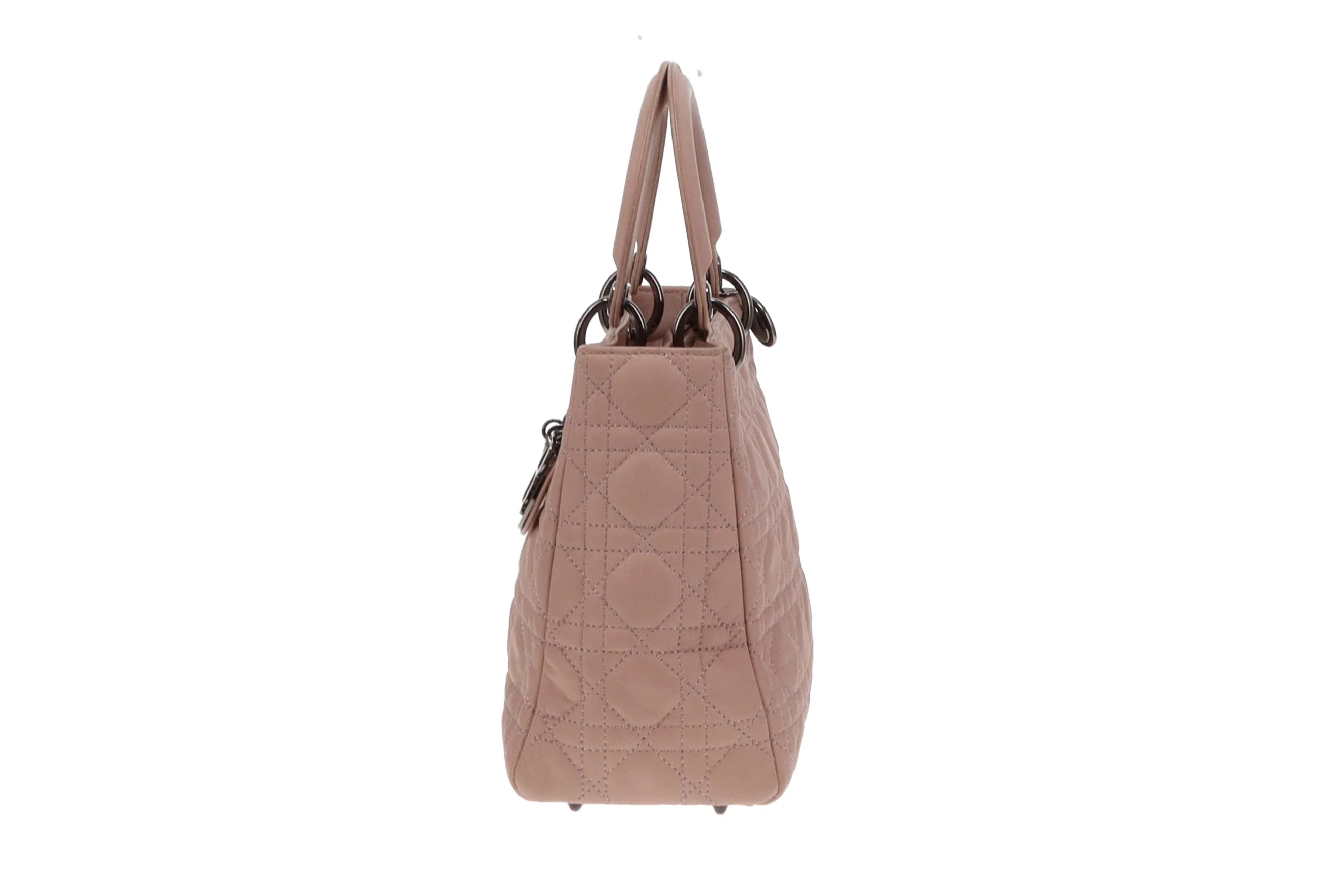 Dior Lady Dior Blush Leather and Metallic Cannage Stitching Medium with Strap 2011 - Image 6