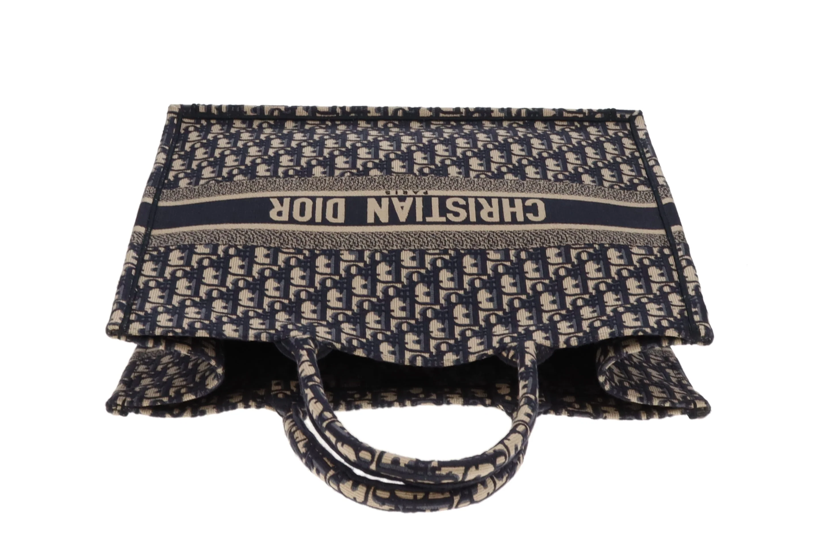 Dior Book Tote Large Ecru and Blue Oblique Embroidery - Image 7