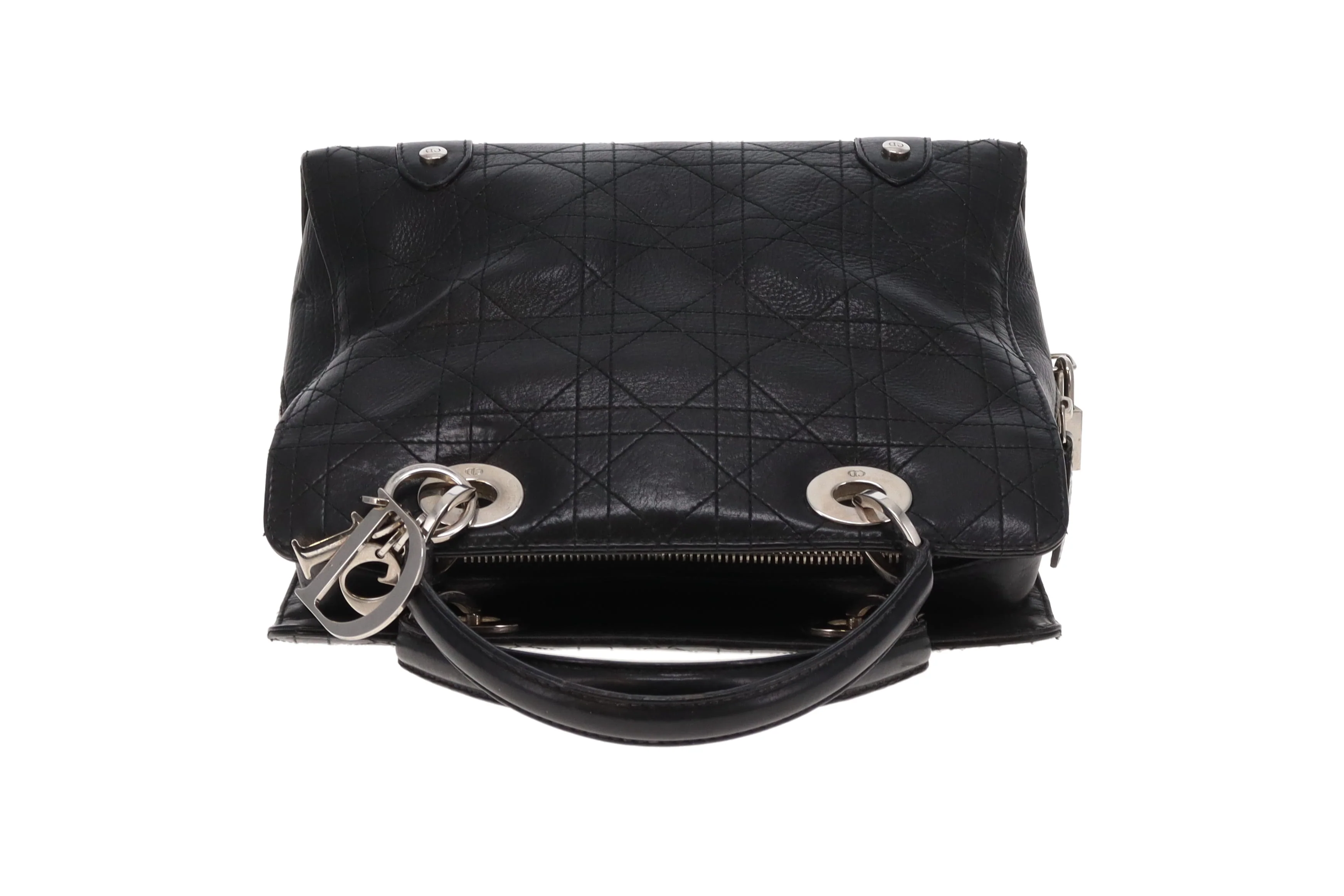 Dior Cannage Small Tote Black SHW 2004 - Image 6