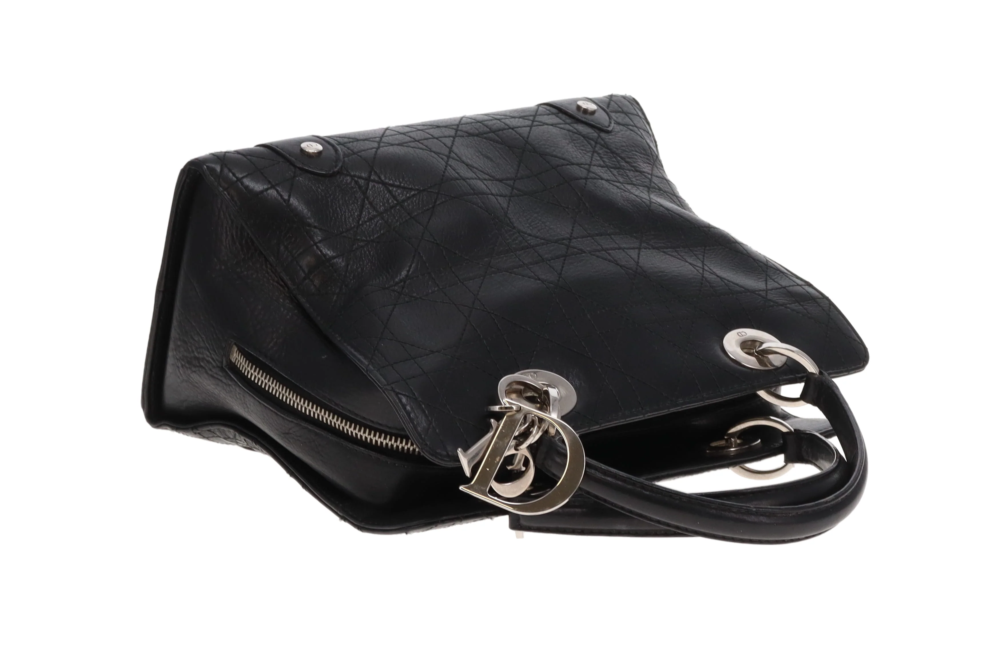 Dior Cannage Small Tote Black SHW 2004 - Image 7