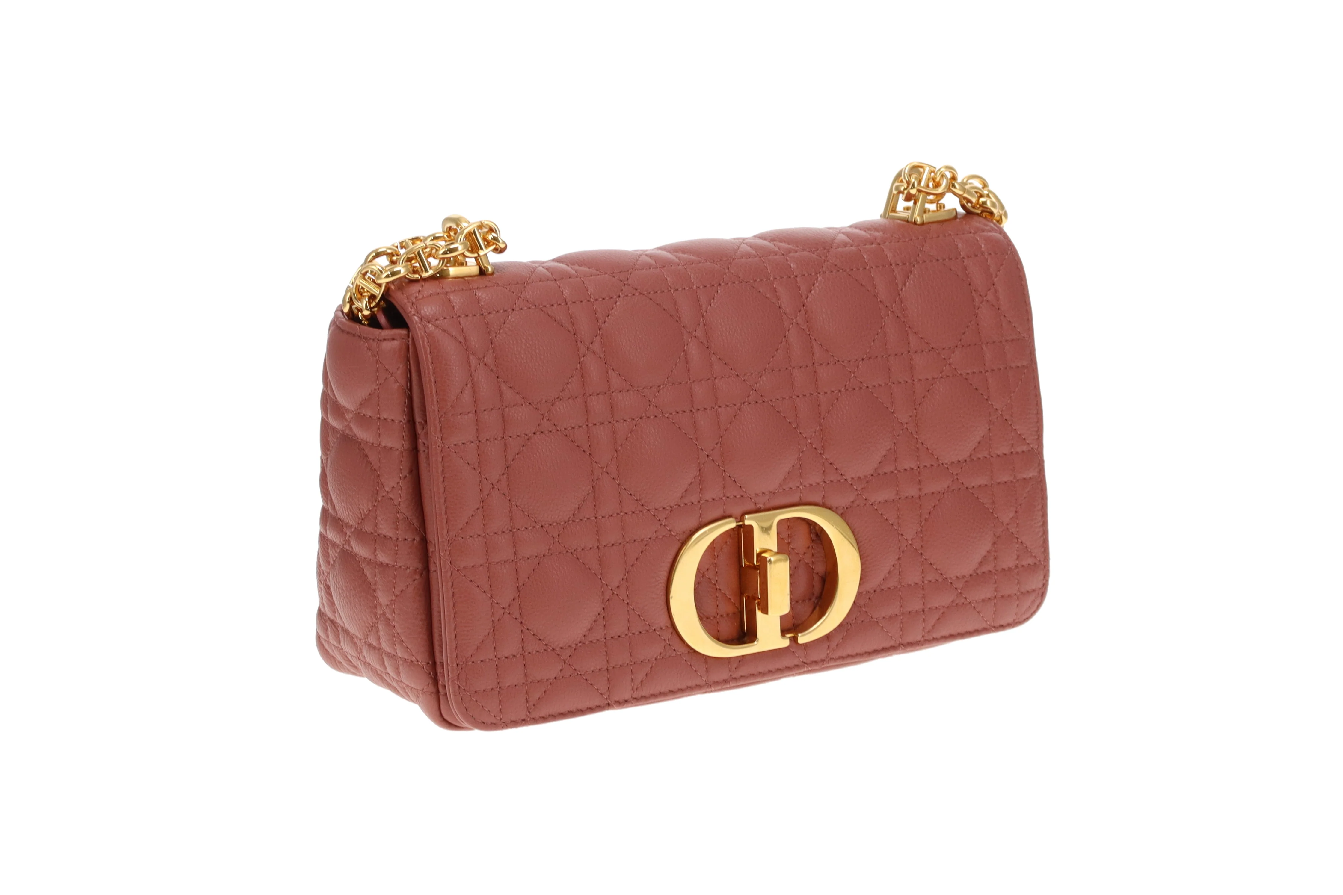 Dior Caro Bag Medium Raspberry Leather GHW 2022 - Image 4