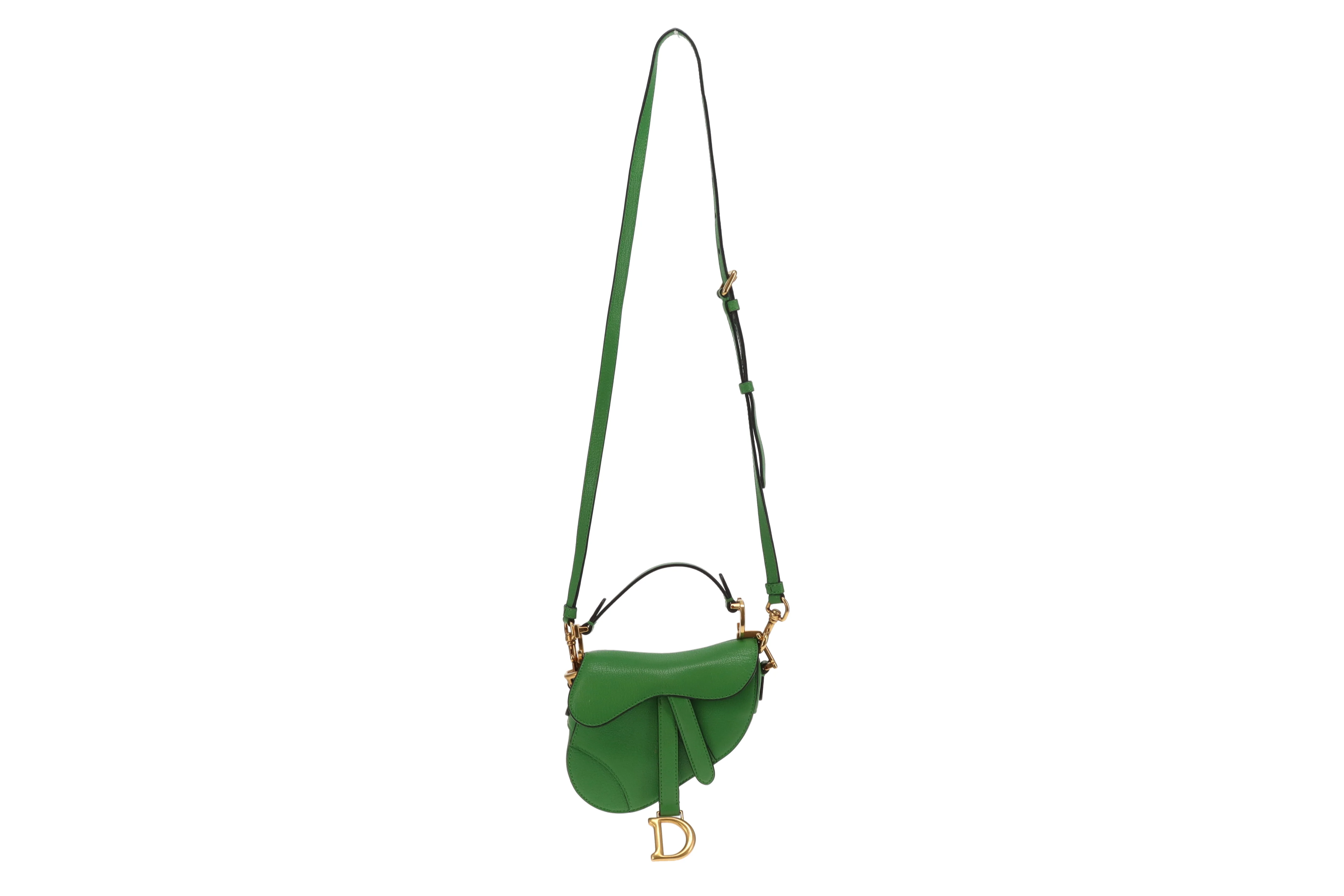 Dior Saddle Green Leather GHW Micro Bag with Strap 2022 - Image 3