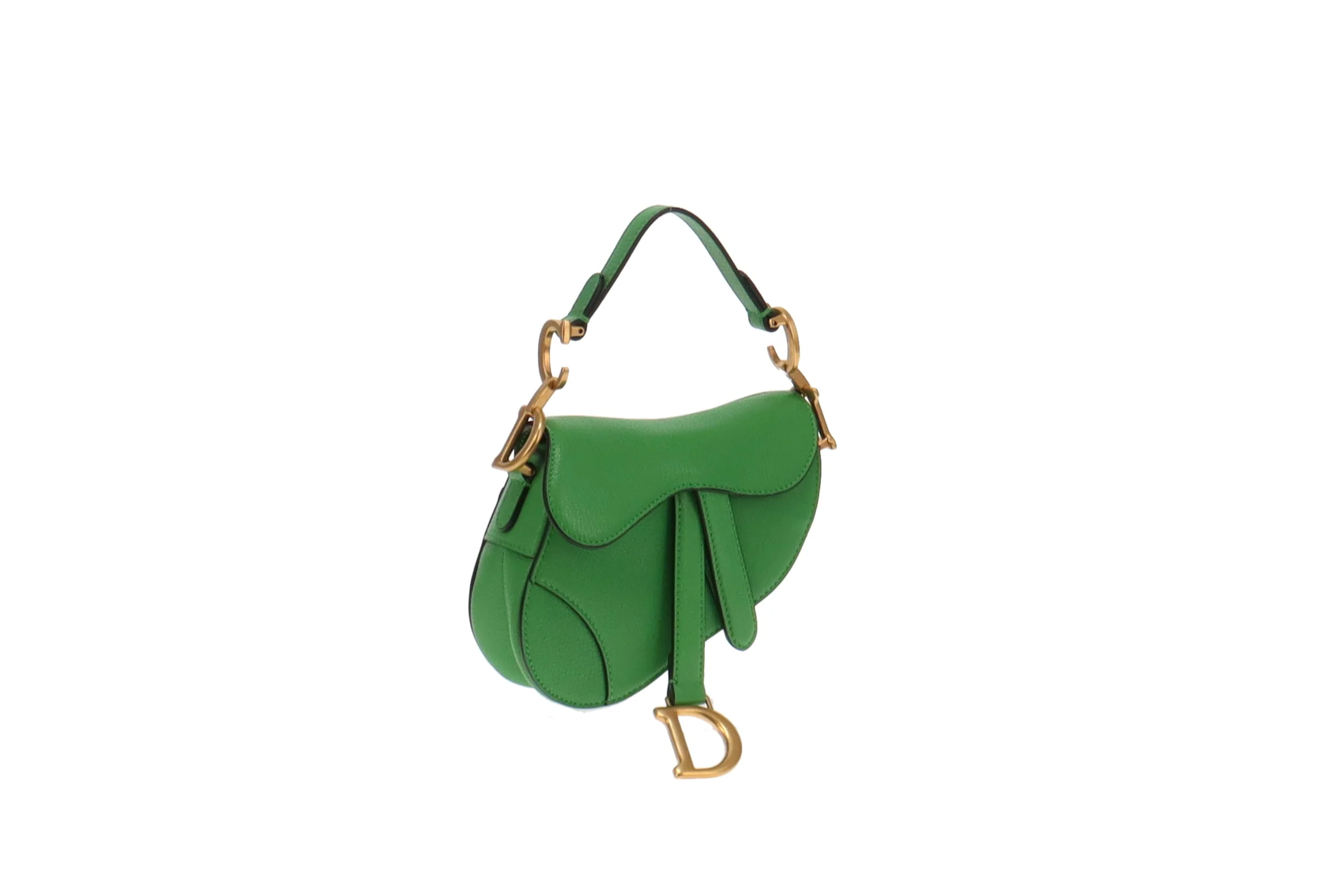 Dior Saddle Green Leather GHW Micro Bag with Strap 2022 - Image 4
