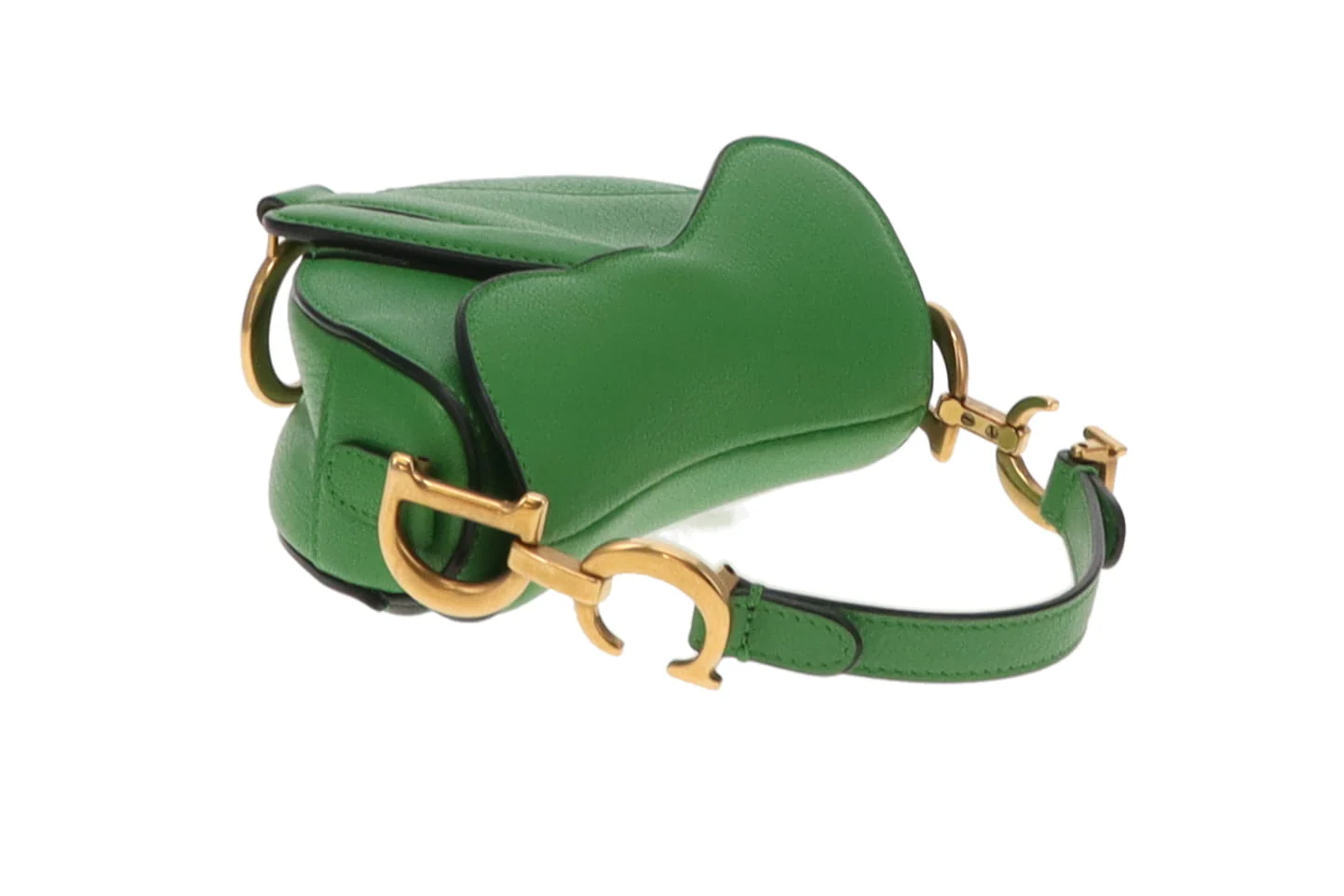 Dior Saddle Green Leather GHW Micro Bag with Strap 2022 - Image 6