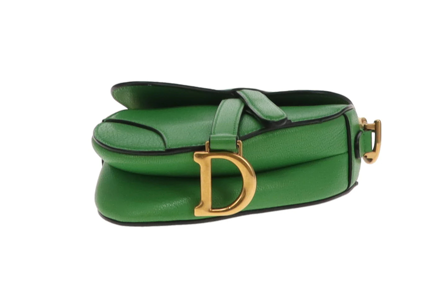 Dior Saddle Green Leather GHW Micro Bag with Strap 2022 - Image 8