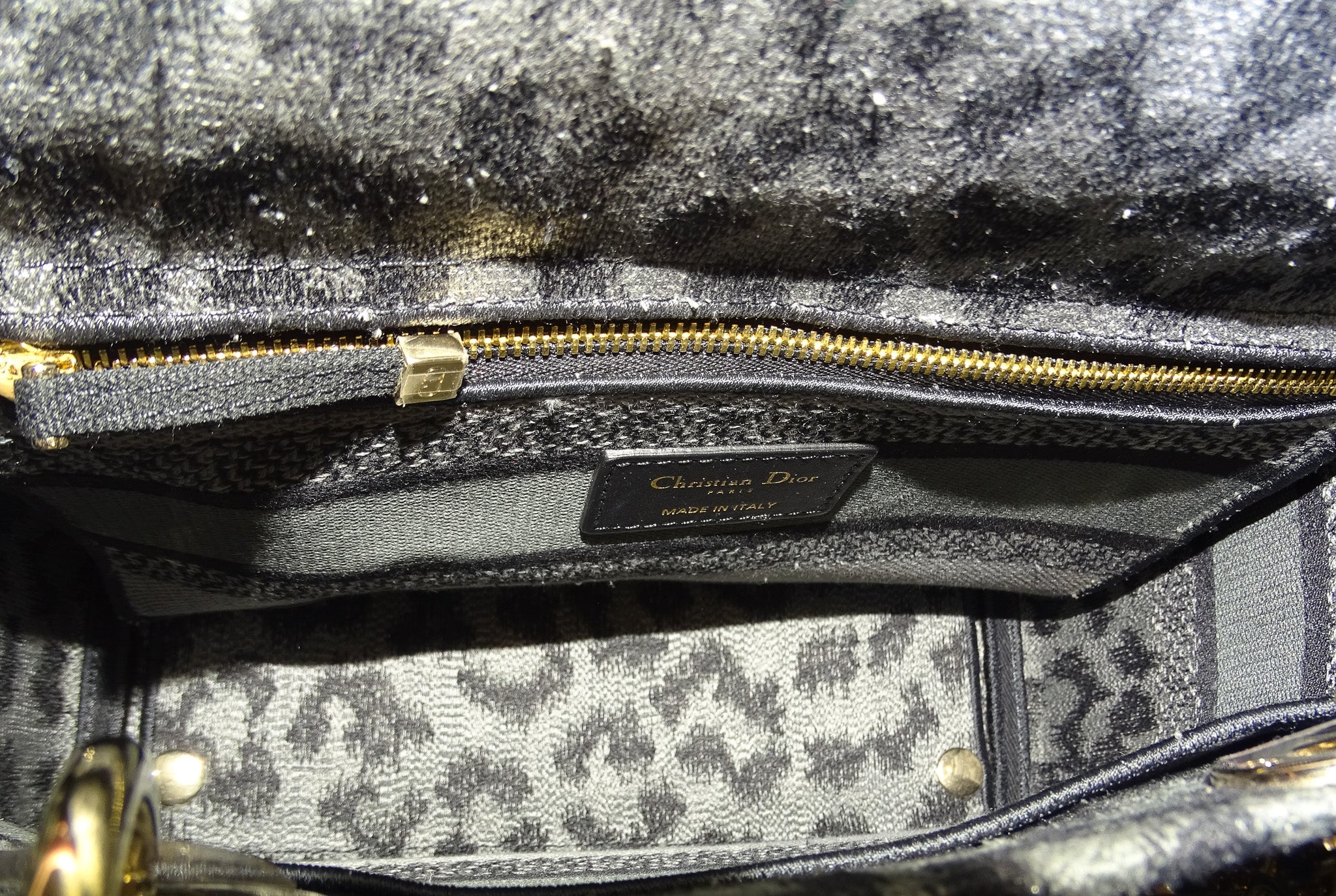 Dior Lady Dior Grey/Black Leopard Mizza Embroidered Canvas Medium D-Lite 2021 - Image 15