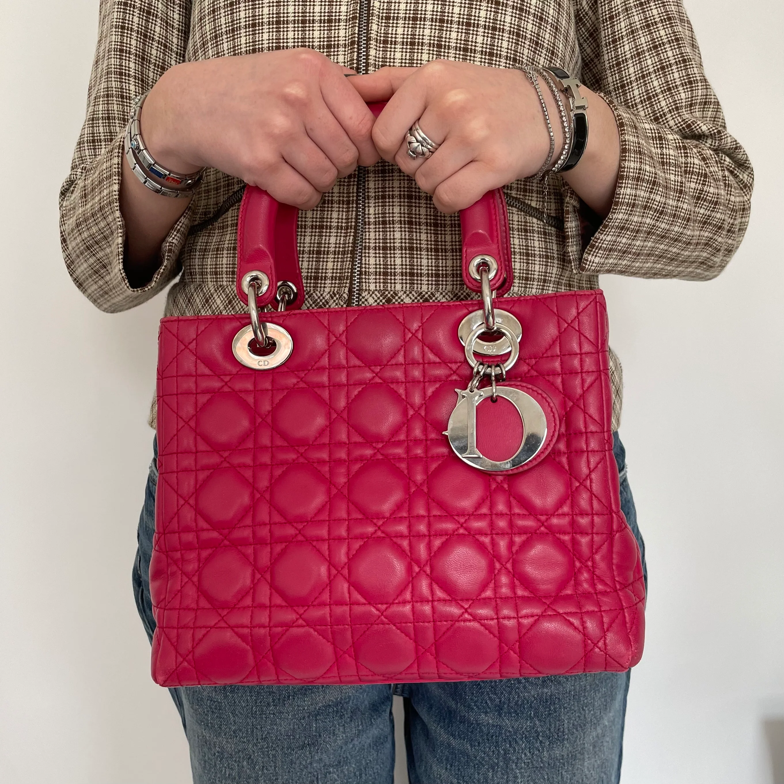 Dior Lady Dior Medium Pink Leather 2011 - Image 2