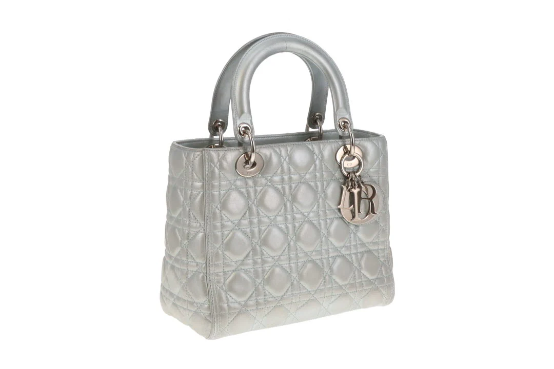 Dior Lady Dior Pearlescent Mint Medium With Strap 2015 - Image 6