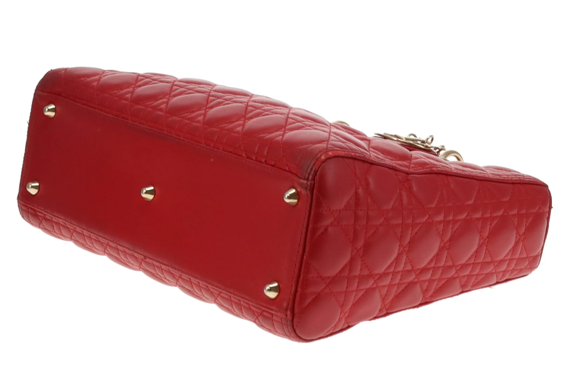 Dior Lady Dior Red Lambskin Large 2013 - Image 11