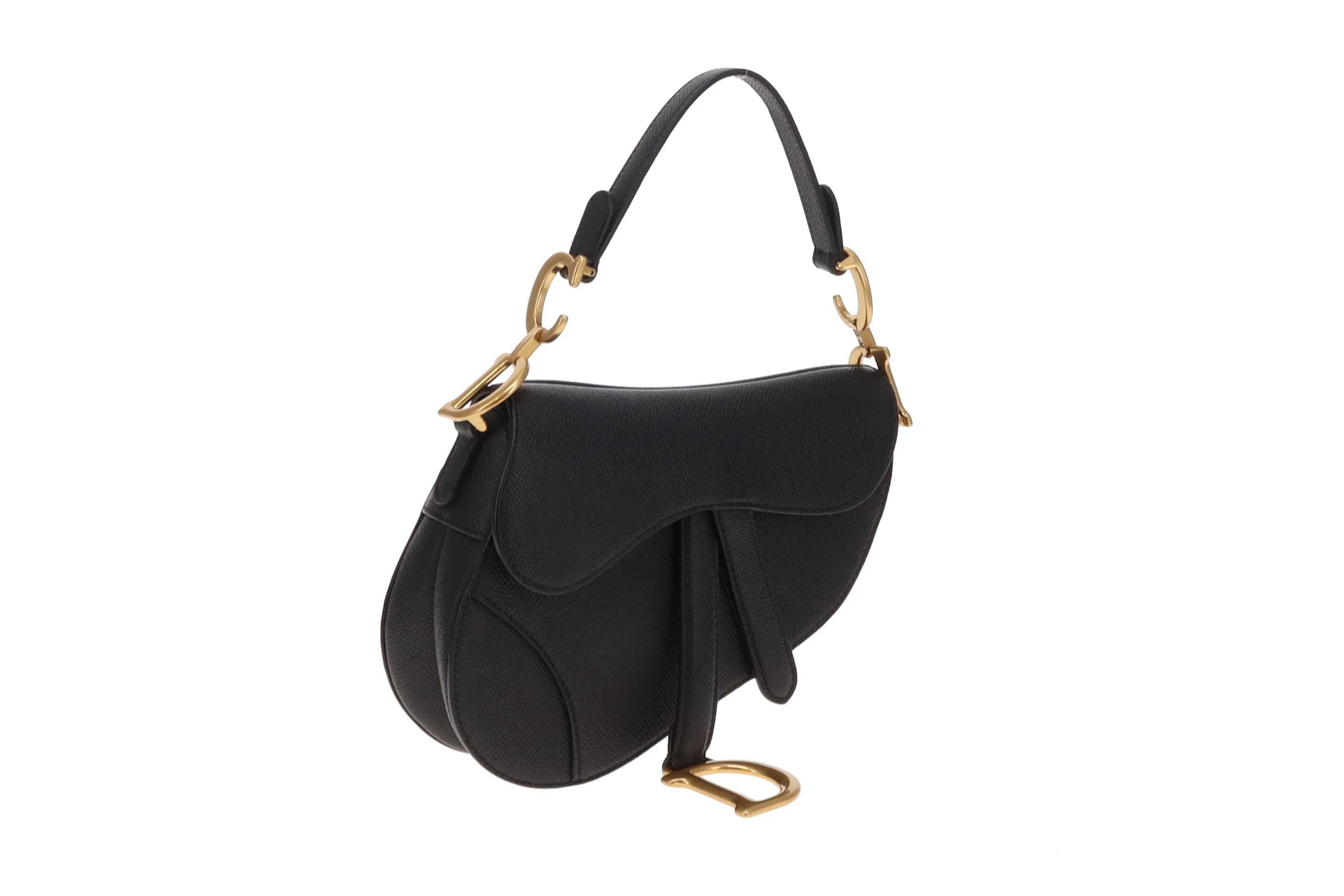 Dior Saddle Bag Mini with Strap Black Leather GHW 2022 - Image 4