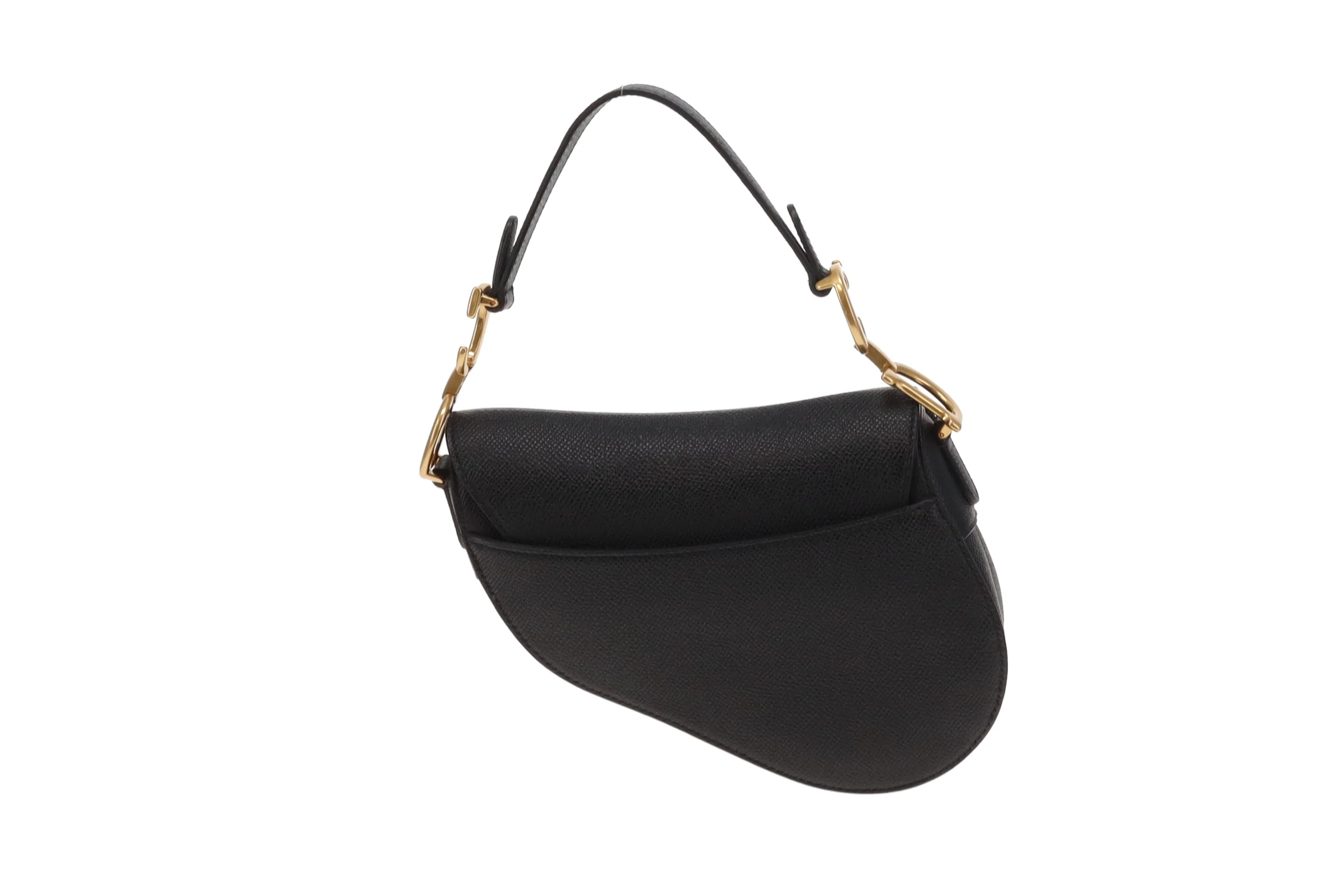 Dior Saddle Bag Mini with Strap Black Leather GHW 2022 - Image 6
