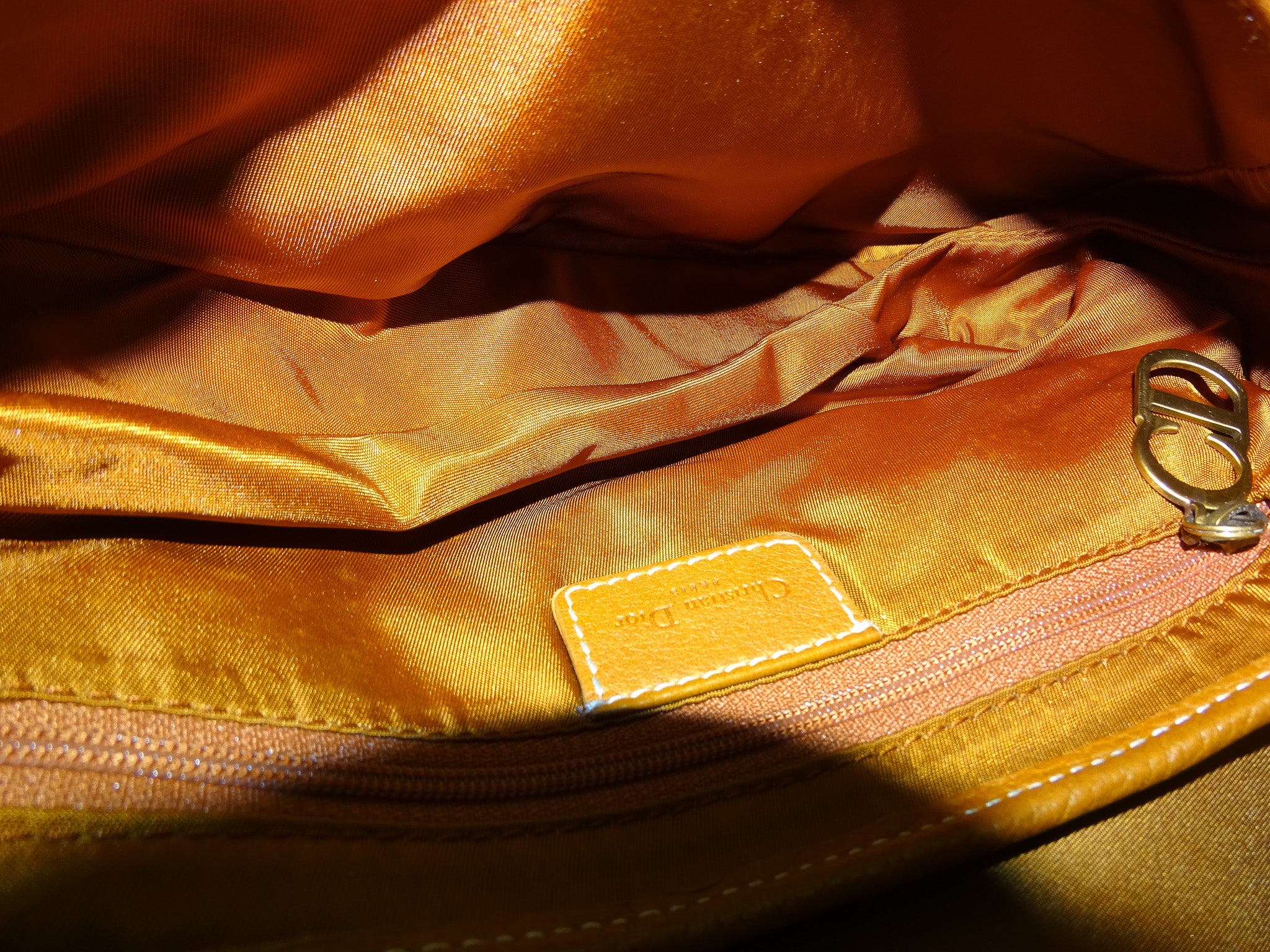 Dior Saddle Bag Tan Leather Vintage 2001 - Image 12