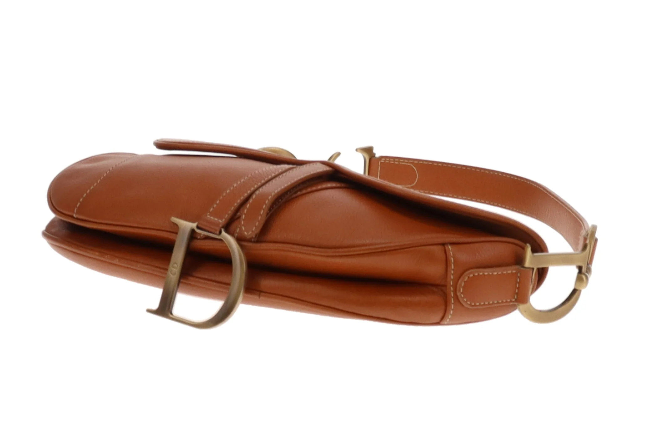 Dior Saddle Bag Tan Leather Vintage 2001 - Image 9