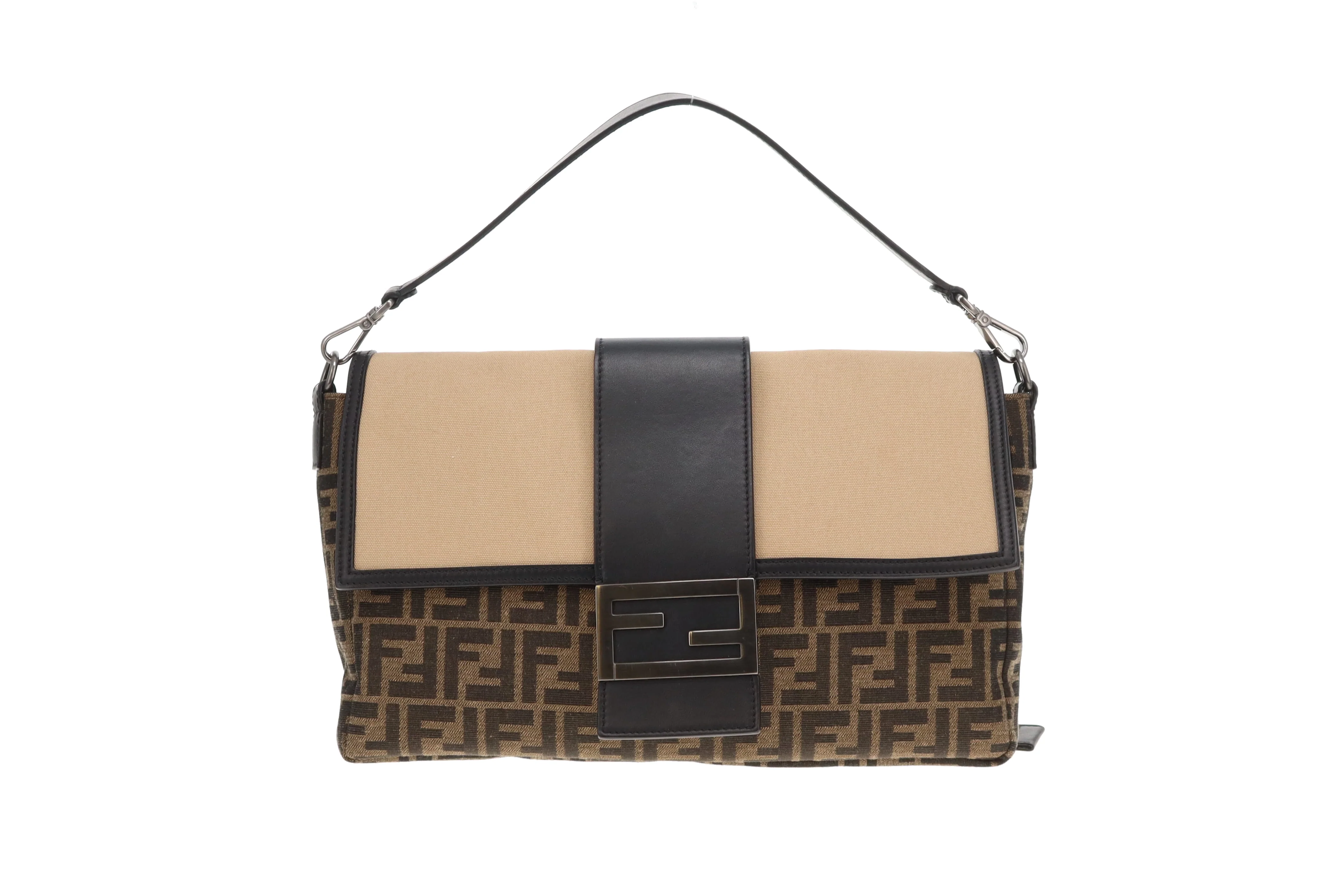 Fendi Baguette Large Convertible Belt Bag Zucca and Canvas