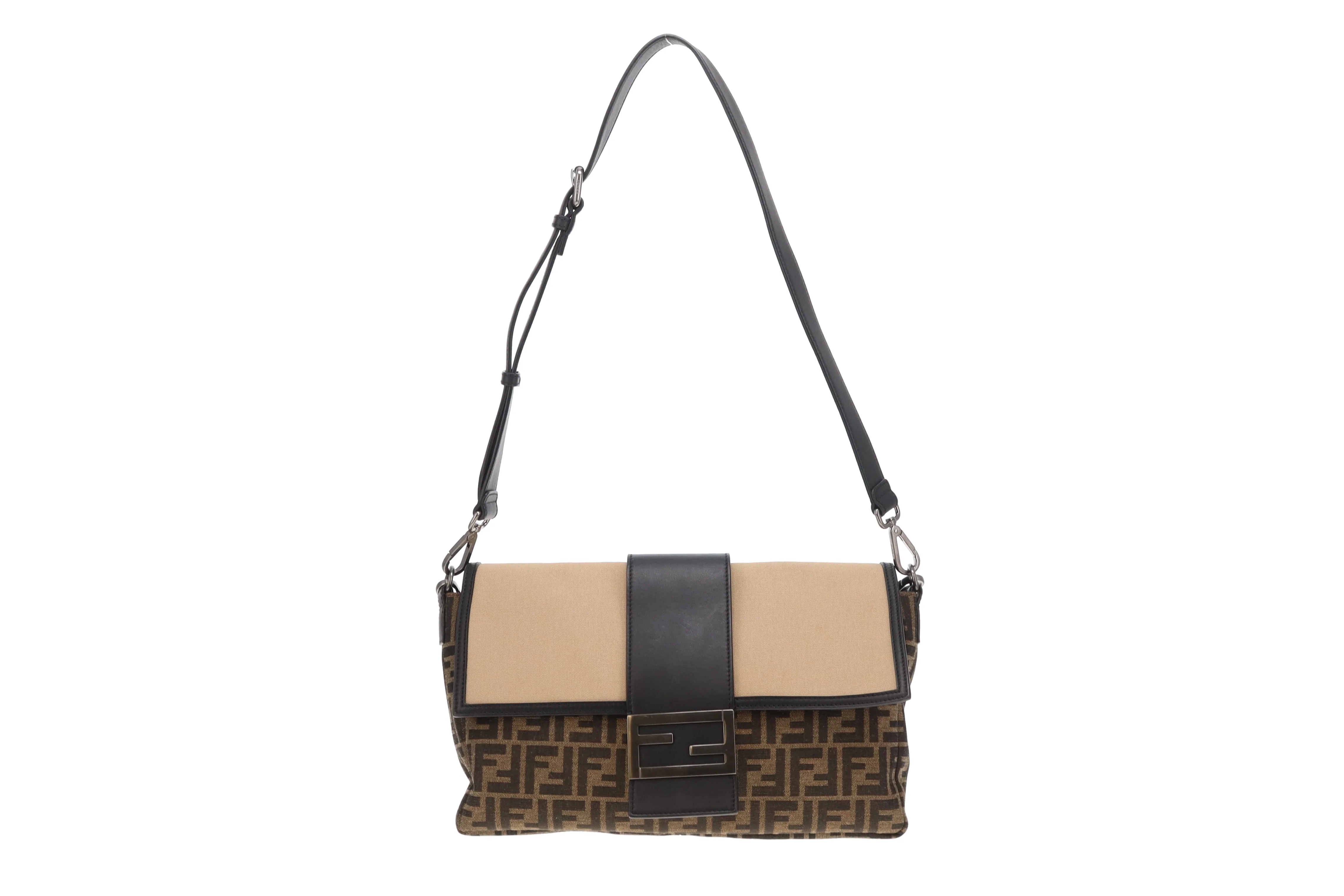 Fendi Baguette Large Convertible Belt Bag Zucca and Canvas - Image 2