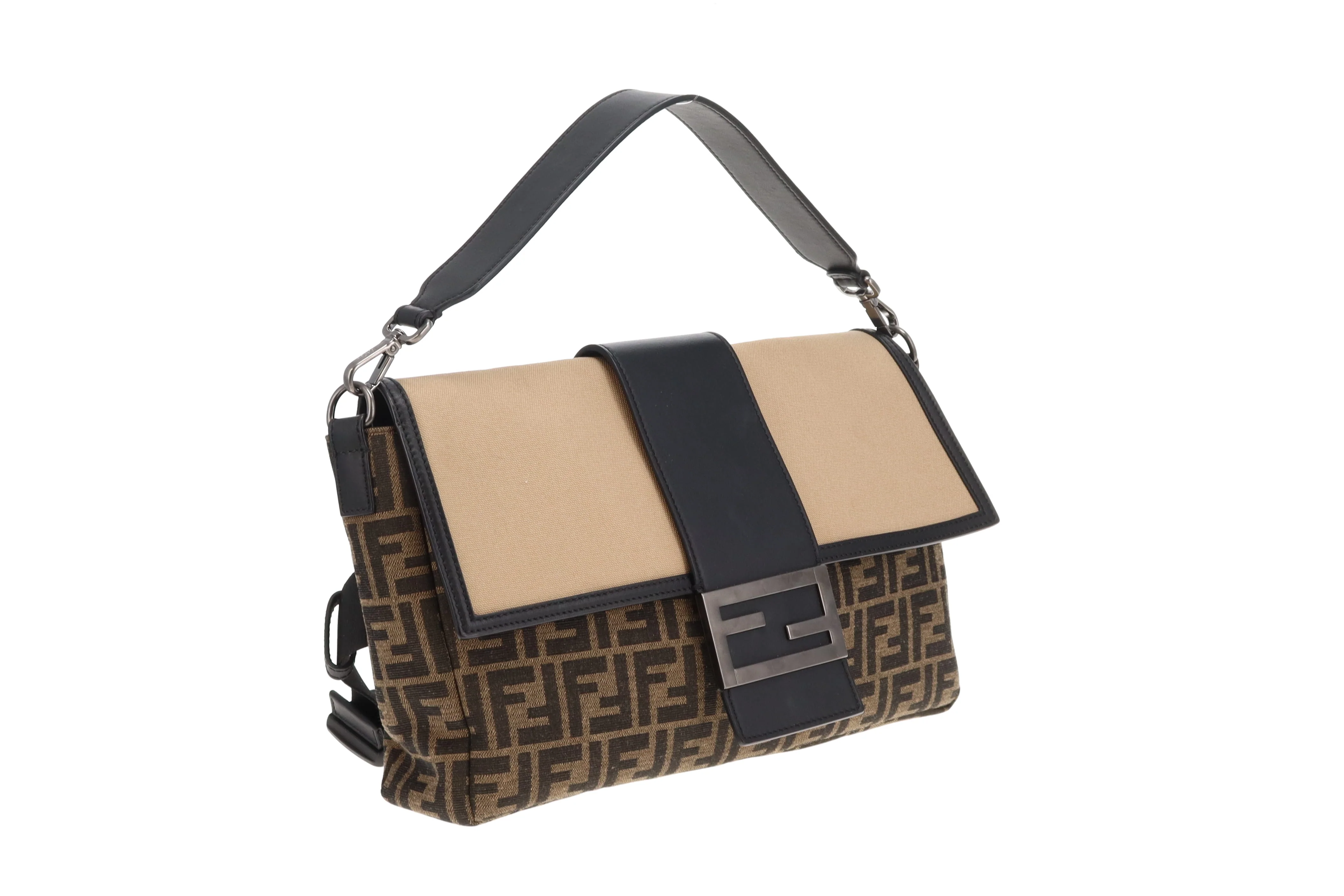 Fendi Baguette Large Convertible Belt Bag Zucca and Canvas - Image 3