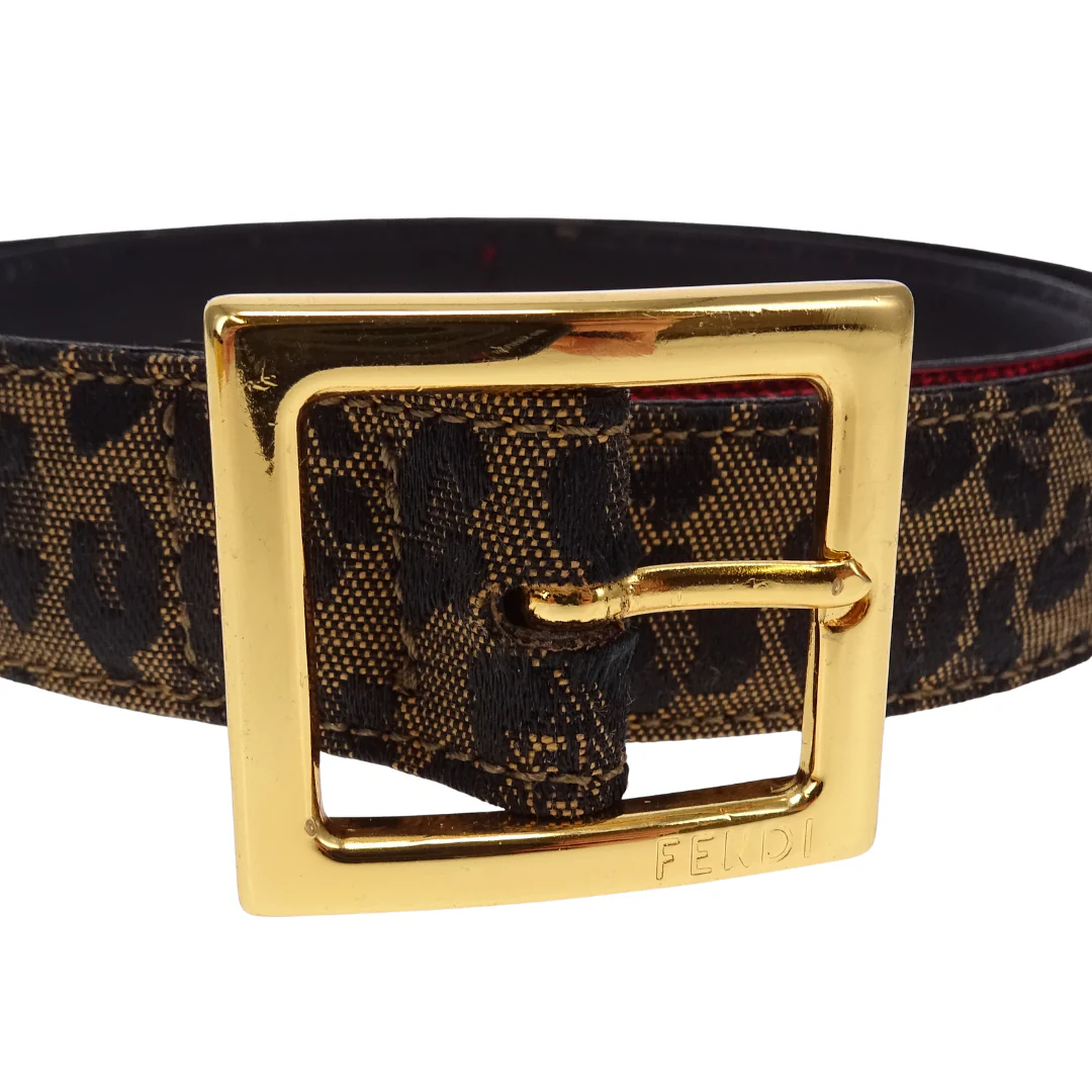 Fendi Belt Leopard/Red Vintage (very small fit) - Image 2