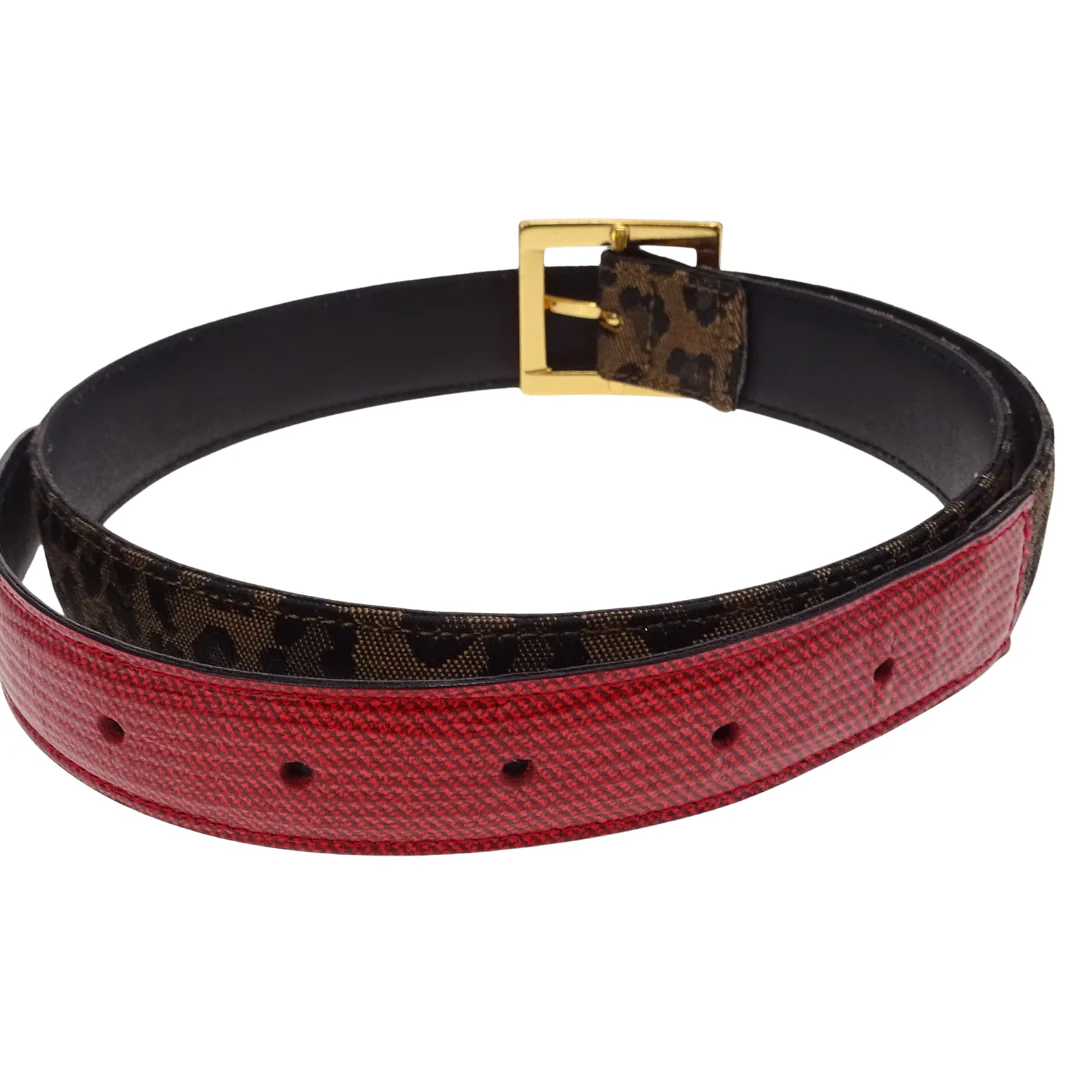 Fendi Belt Leopard/Red Vintage (very small fit) - Image 4