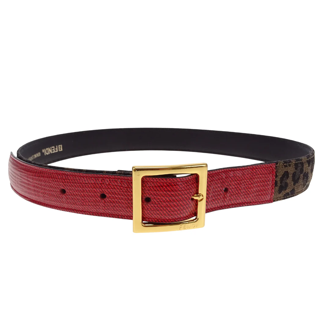 Fendi Belt Leopard/Red Vintage (very small fit) - Image 6