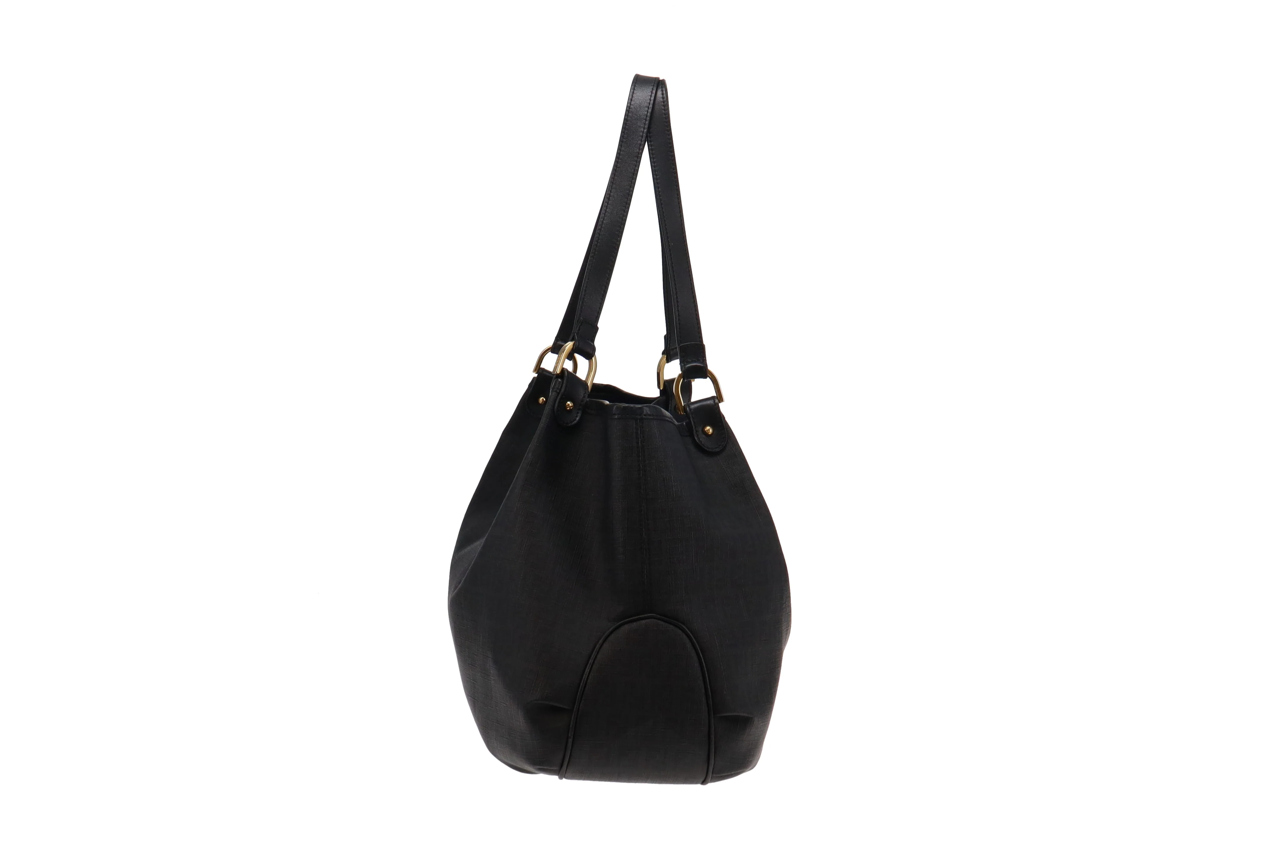 Fendi Dark Grey & Black Zucchino Canvas & Leather Tote - Image 4