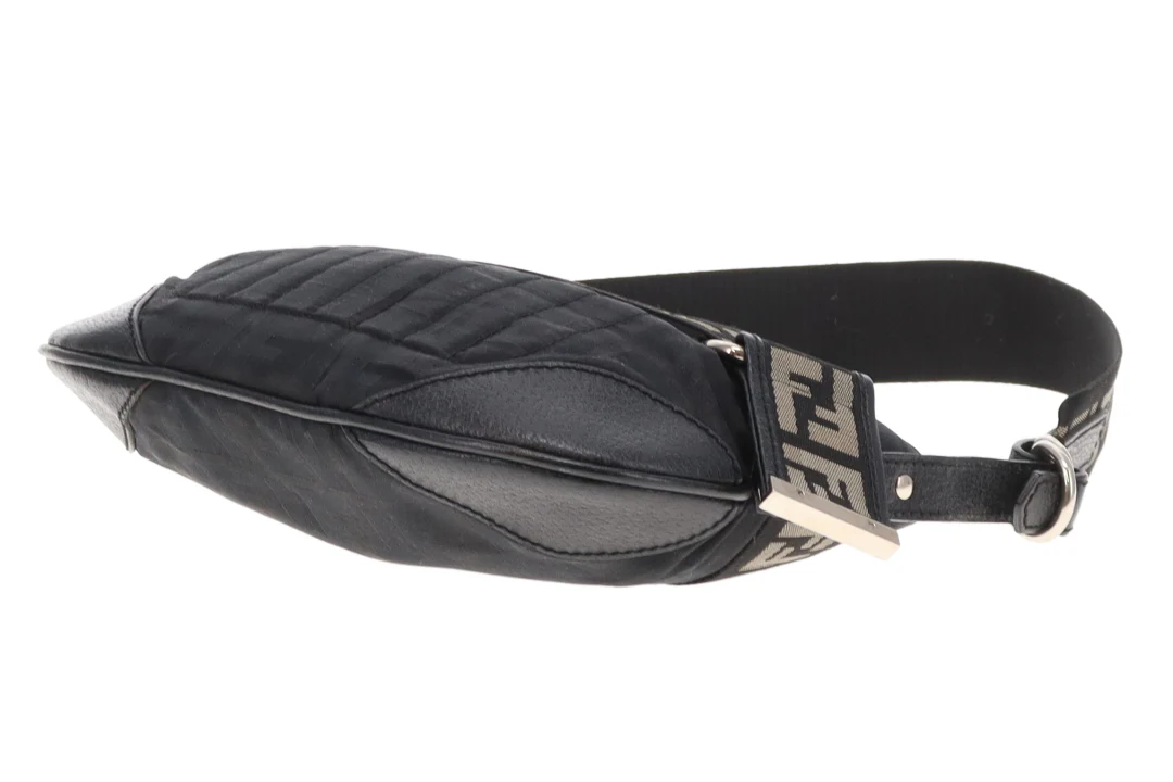Fendi Vintage Black Zucca Shoulder Bag - Image 8