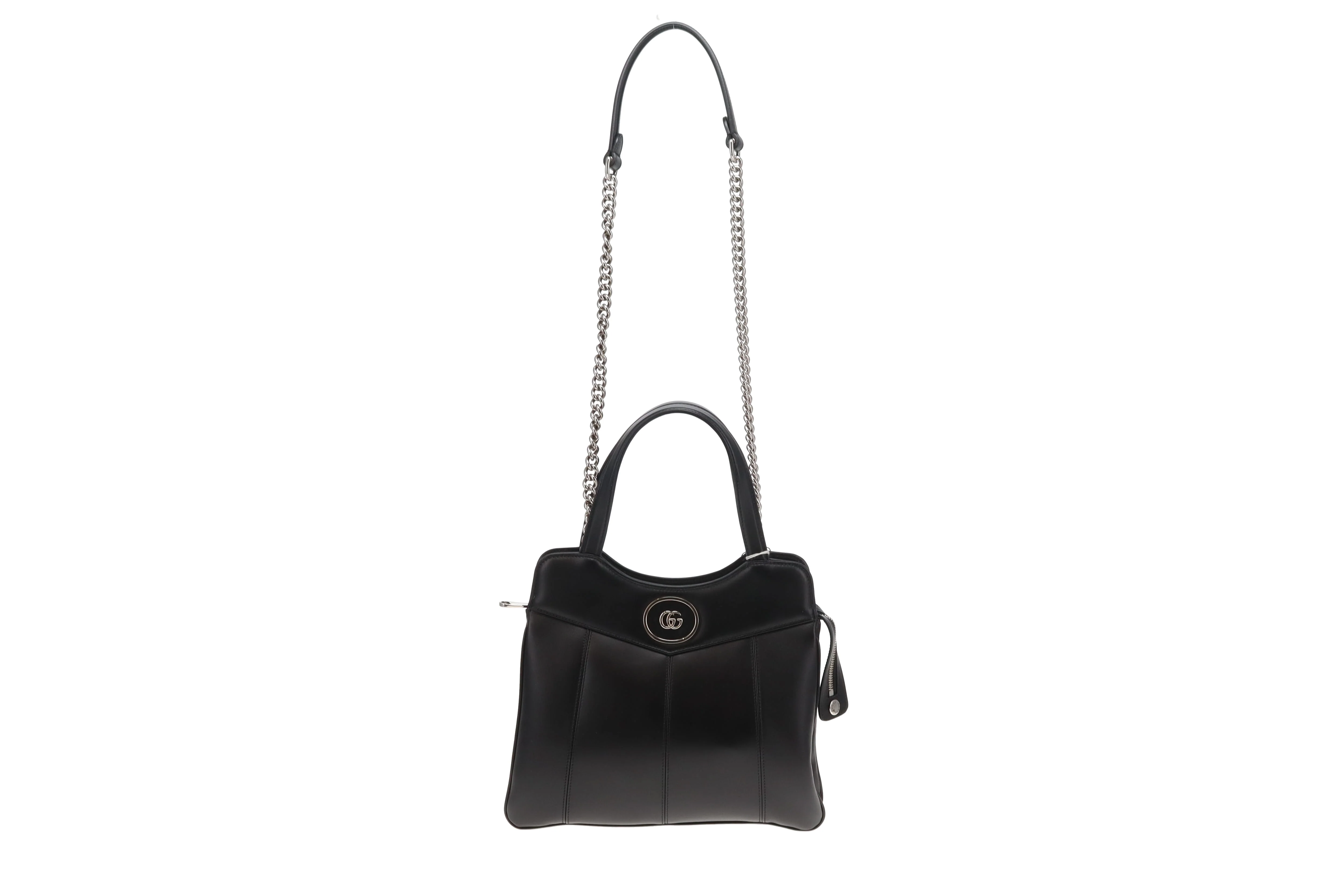 Gucci Black Leather SHW Petite GG Small Tote Bag - Image 3