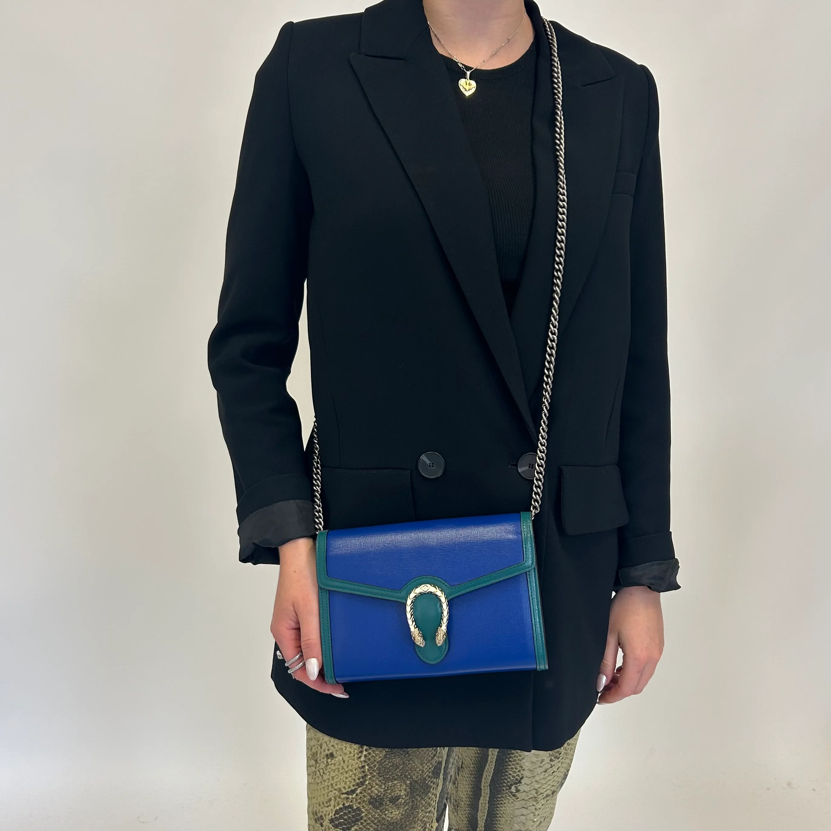 Gucci Blue & Green Dionysus Chain Wallet - Image 16