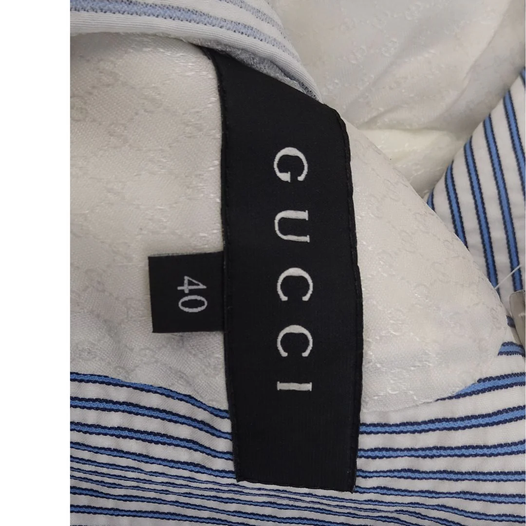 Gucci Blue Stripe Cotton Jacket - Image 5