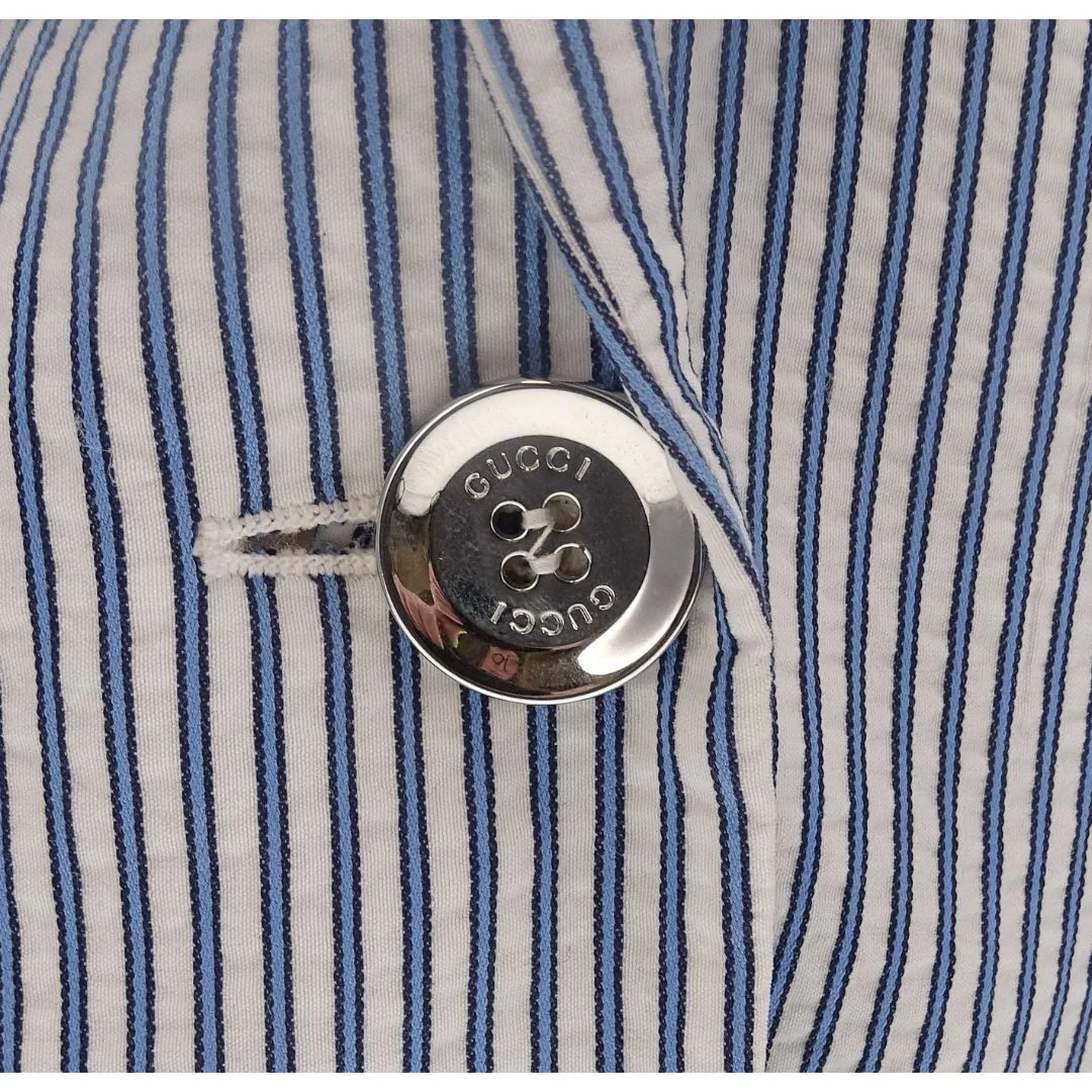 Gucci Blue Stripe Cotton Jacket - Image 8